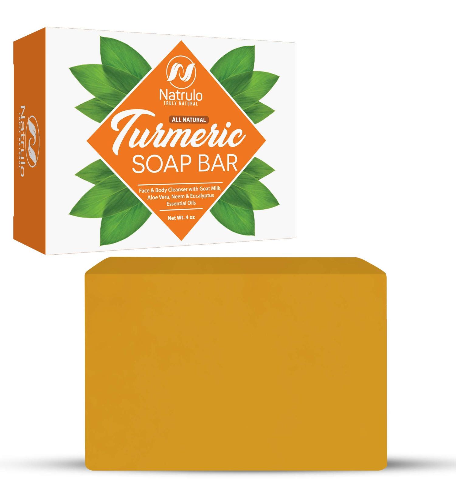 Turmeric Soap Bar for Face & Body - All Natural, Reduces Acne, Fades Scars - 4 Oz - Made in USA - Buy Online on GoSupps.com