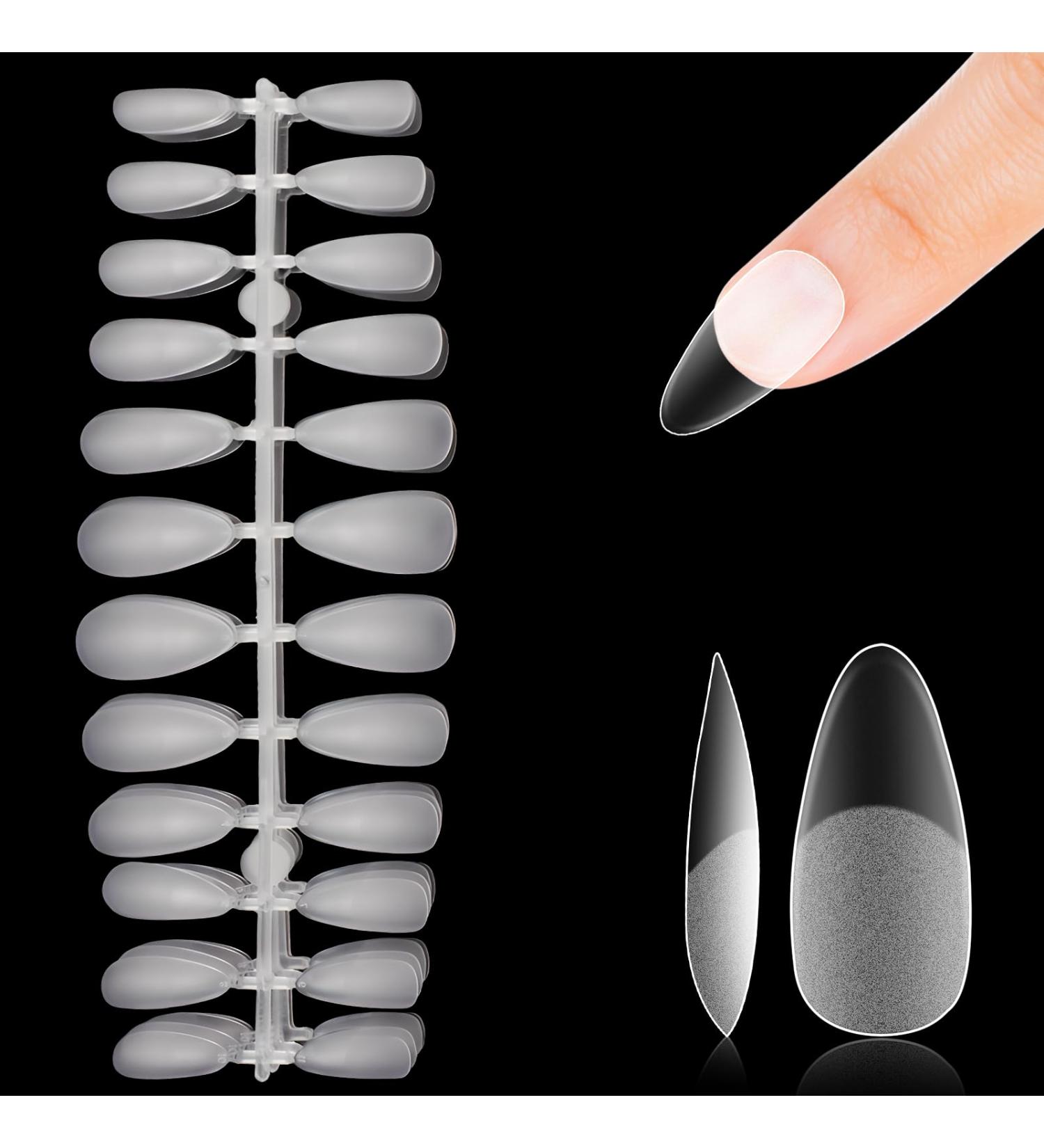 Lea-Shall Almond Shape Nail Tips Set - 240 Pre-shaped Gel Fake Nails Short Full Cover 12 Sizes for Artistic Acrylic Designs - Buy Online on GoSupps.com