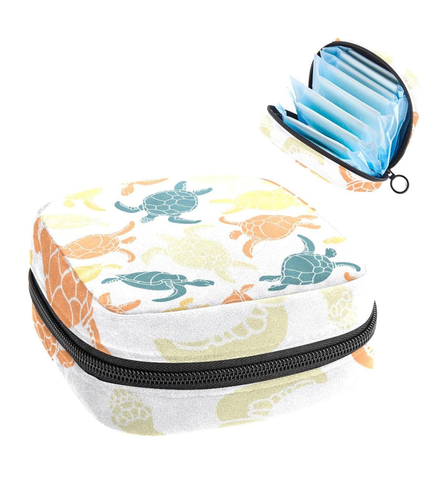 Shop Women's Boho Sea Turtle Storage Pocket Holder | Portable Period Kit & Feminine Product Bag - Buy Online on GoSupps.com