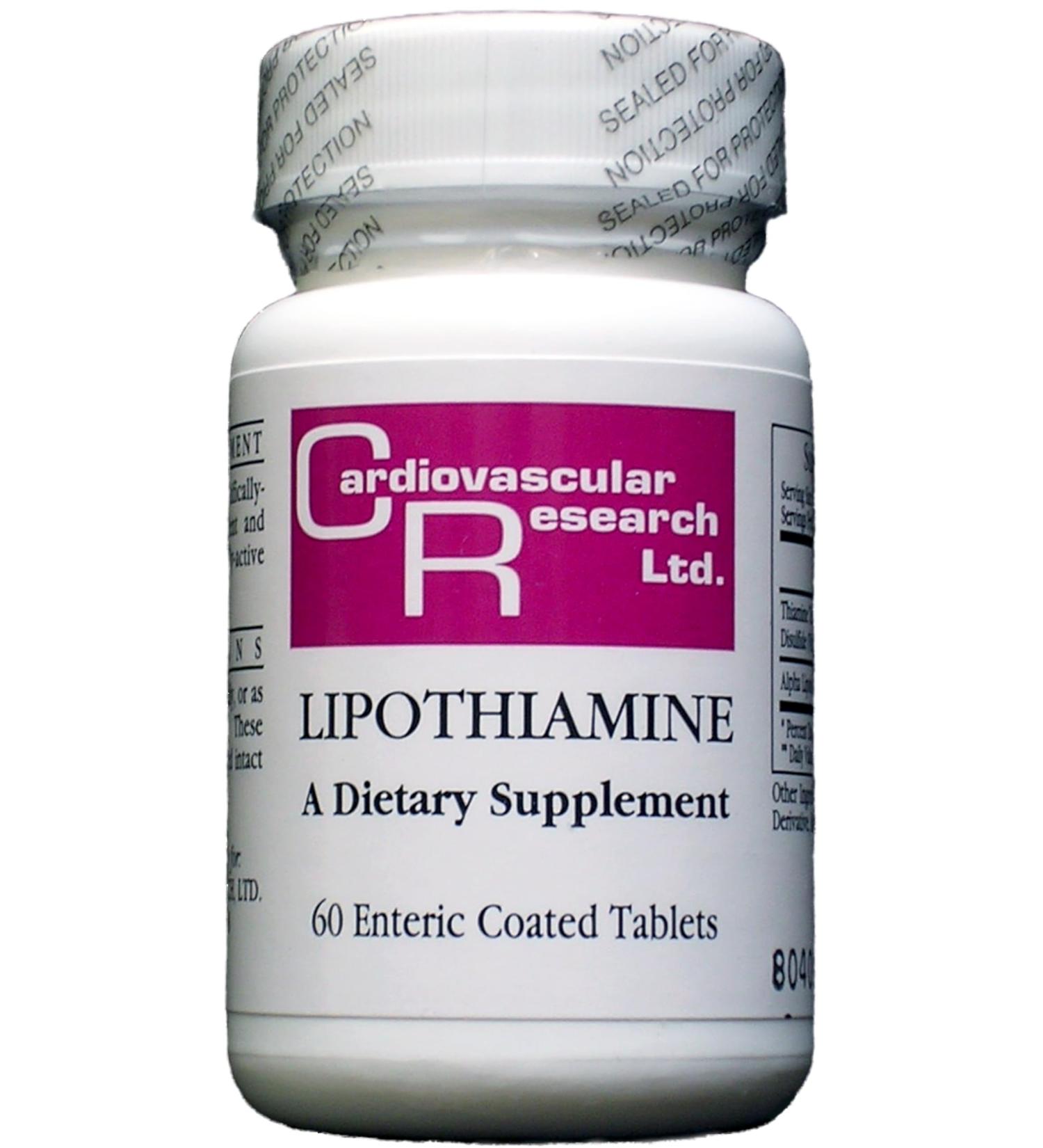 Cardiovascular Research Lipothiamine Vitamin B1 with Alpha-Lipoic Acid New Tamper Resistant Tearstrip Store and Ship Box 60 Count 1 Count (Pack of 60) - Buy Online on GoSupps.com