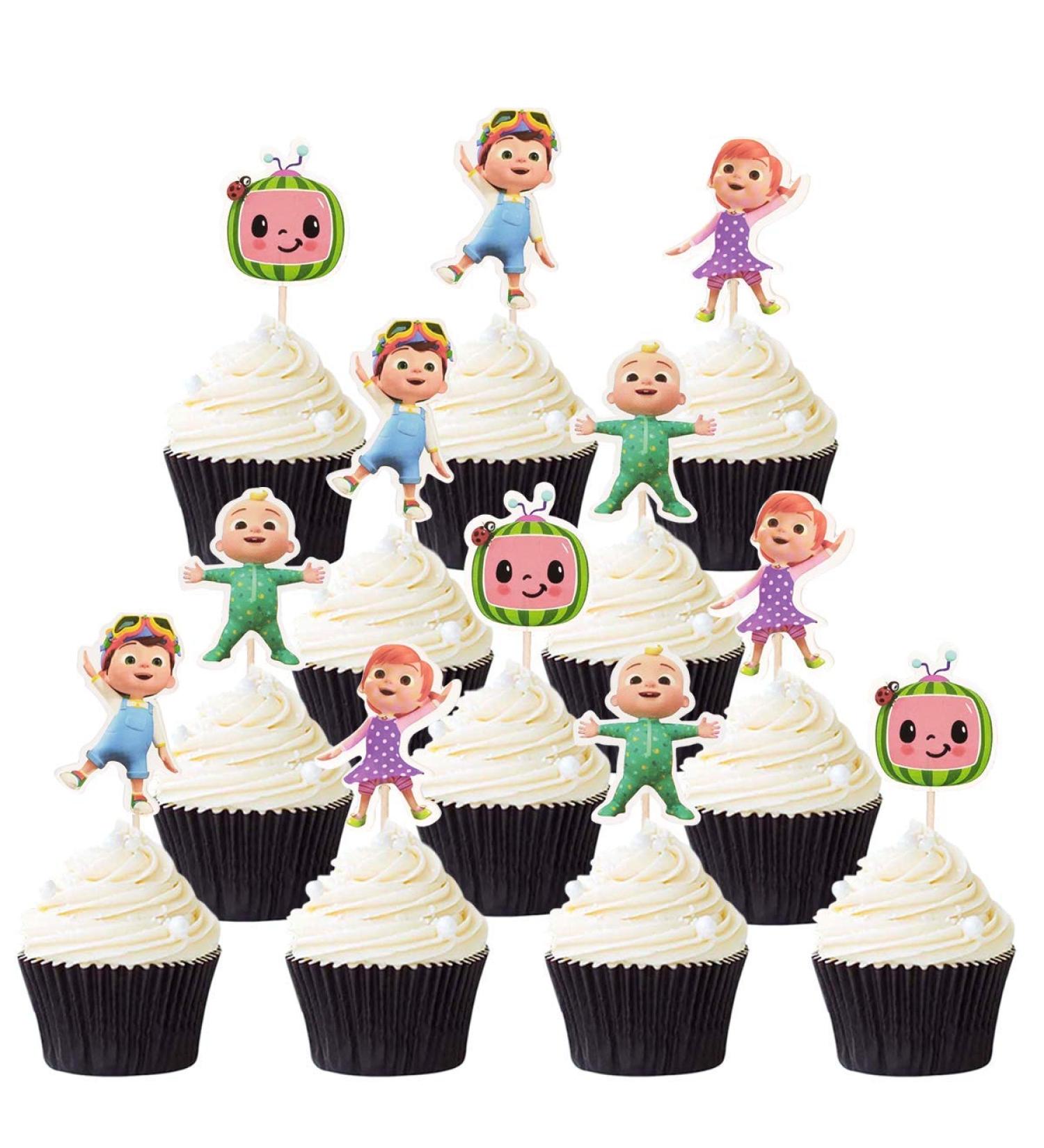Cocomelon Cake Topper for Children's Birthday Party and Baby Shower - Set of 24 - Buy Online on GoSupps.com