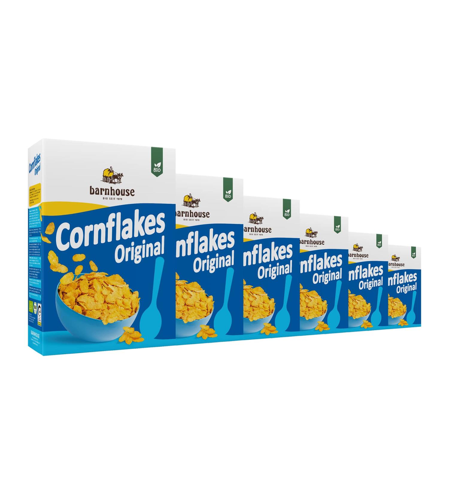  Barnhouse Barnhouse Cornflakes traditionally made organic champagne flakes delicately sweetened 6 x 375g - Buy Online on GoSupps.com