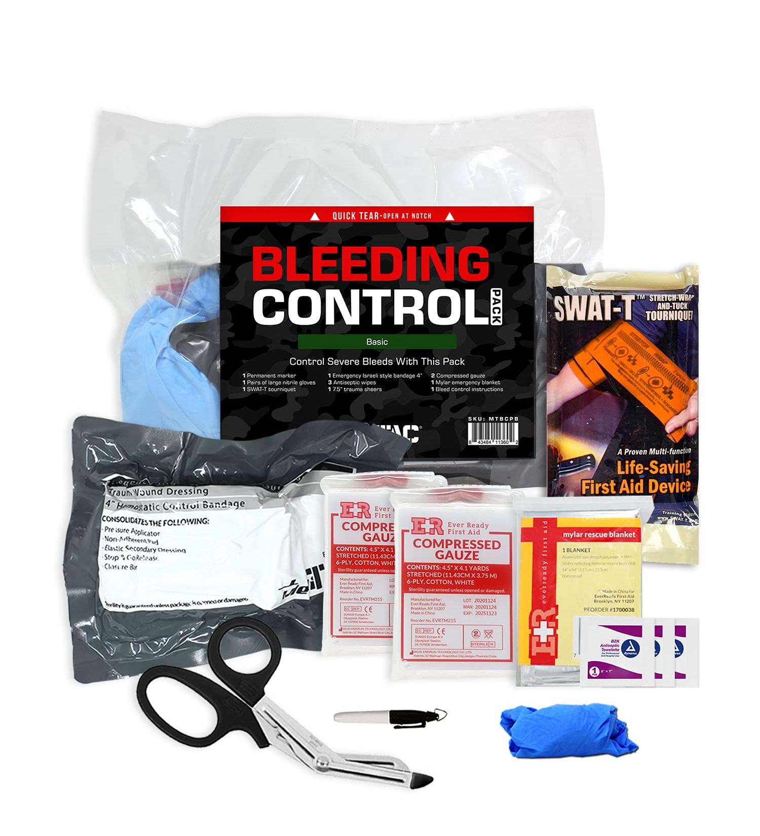 MediTac Basic Bleeding Control Pack with SWAT-T Tourniquet, Emergency Bandage, and Gauze Dressing - Buy Online on GoSupps.com