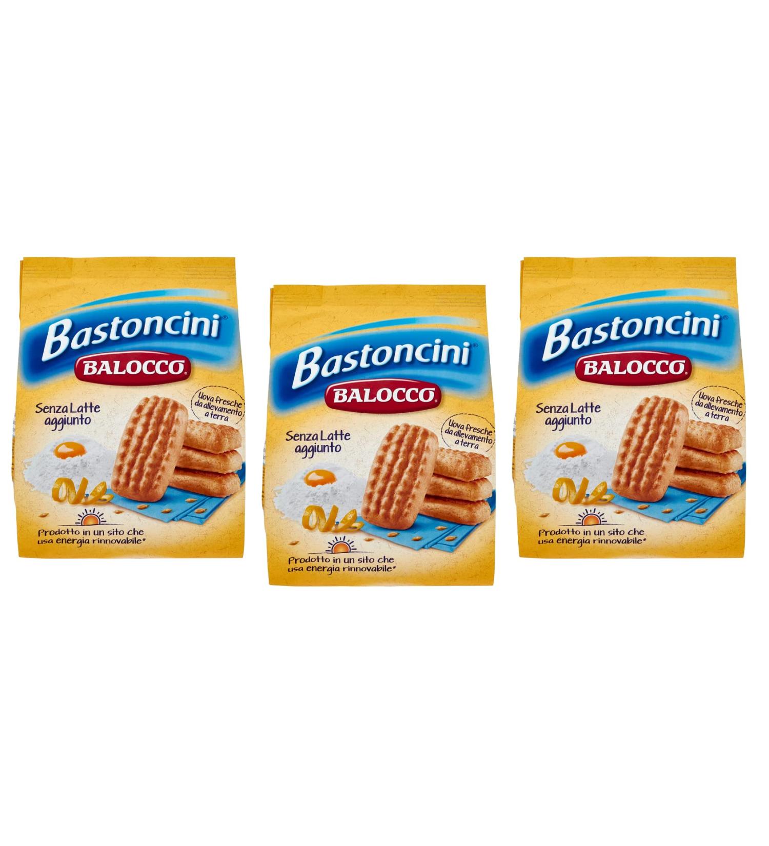 Balocco Bastoncini Pack of 3 shortbread biscuits without added milk with fresh eggs 350 g - Buy Online on GoSupps.com