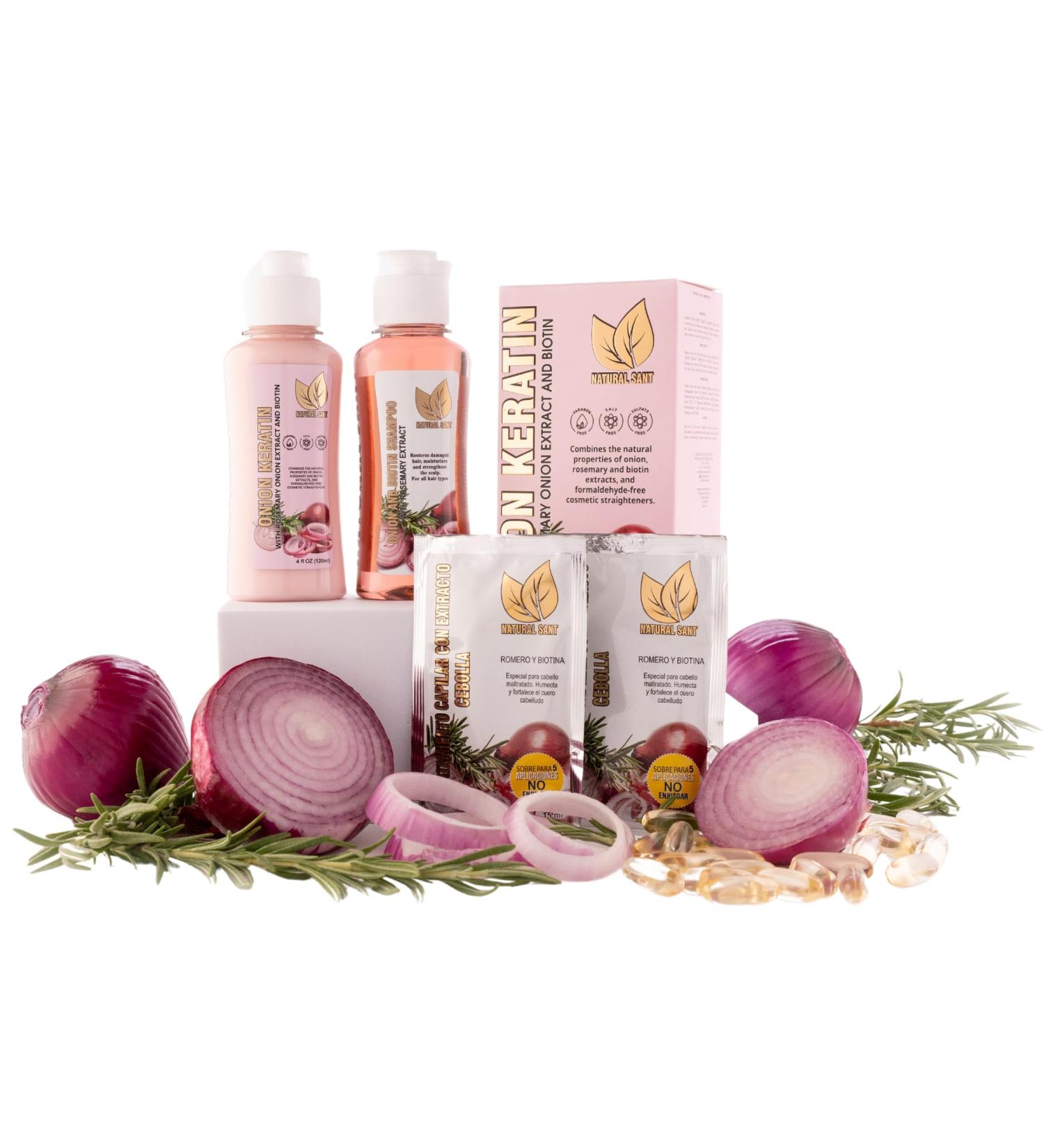 Keratin Hair Treatment Onion Duobox 120ml | Deep Repair Conditioning Hair Mask with Onion Rosemary & Biotin for Dry/Damaged Hair - Buy Online on GoSupps.com