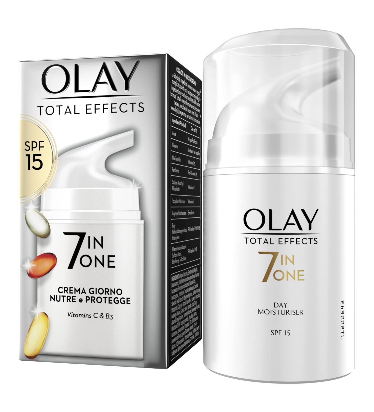 Procter Gamble Olay Total Effects 7in1 day cream with SPF 15 and niacinamide offers 7 benefits for the skin one step for nourished and protected skin 50 ml - Buy Online on GoSupps.com