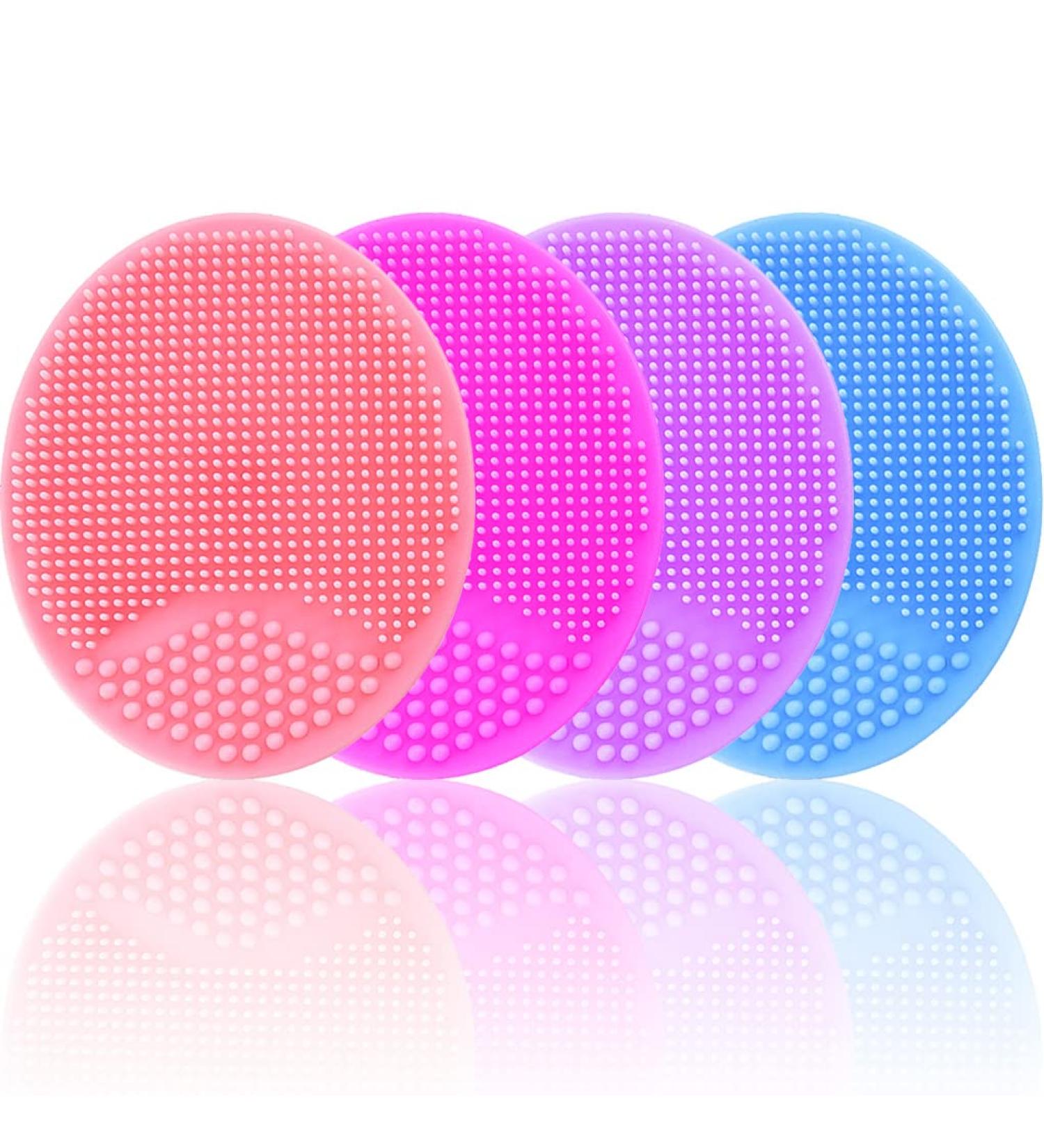 SkinSoother Baby Cradle Cap & Bath Brush Set - Silicone Massage Scrubbers for Dry Skin, Eczema - Blue, Pink, Purple, Red - Buy Online on GoSupps.com