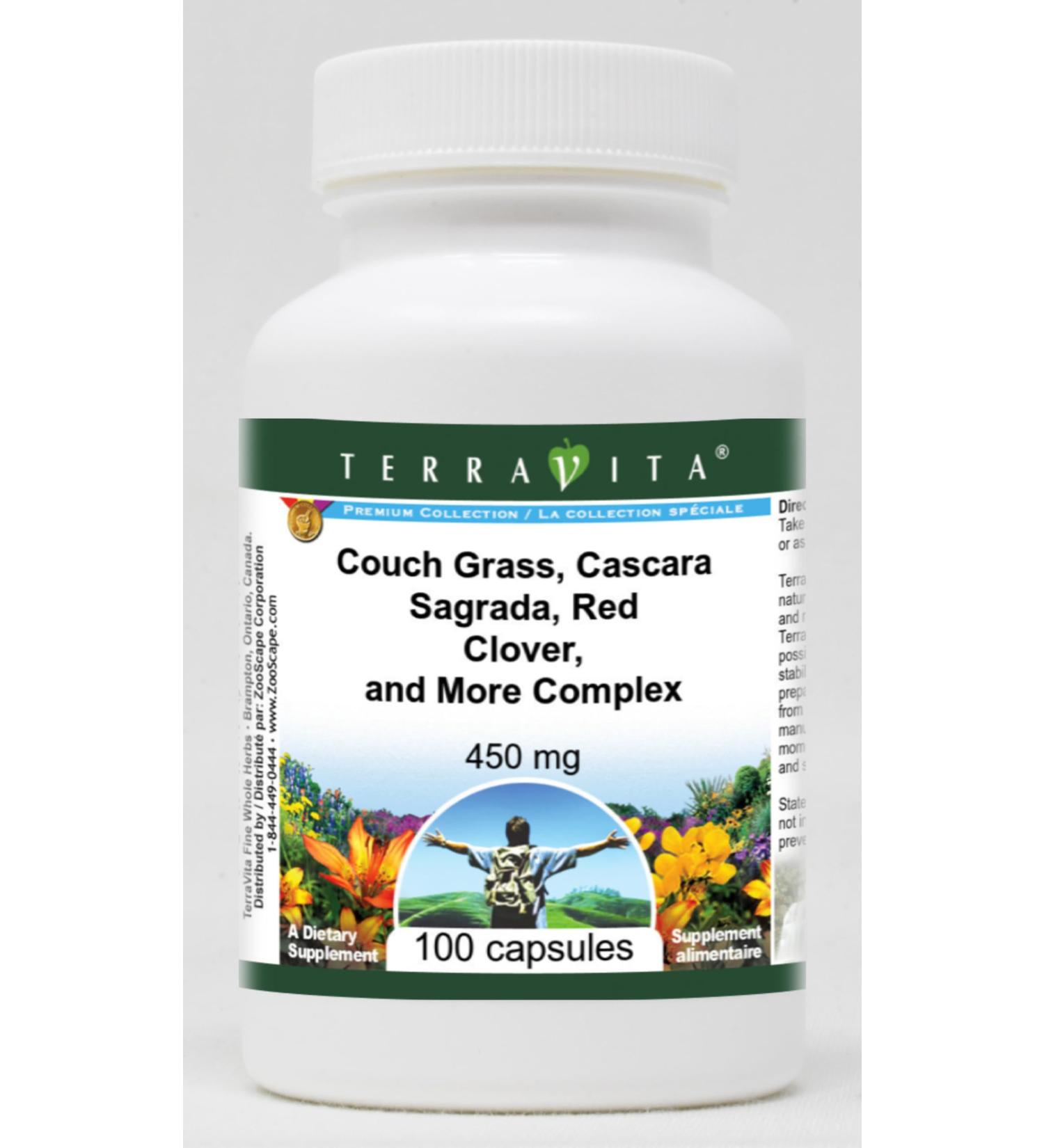 Couch Grass Cascara Sagrada Red Clover and More Complex - 450 mg (100 Capsules ZIN: 512543) - Buy Online on GoSupps.com