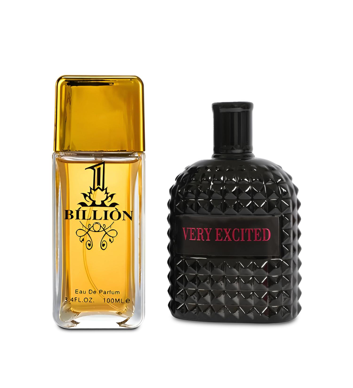 1 Billion&Very Excited Combo Men's Cologne- Eau De Toilette Spray Perfume Fragrance For Men- Daywear Casual Daily Cologne Set 3.4 Oz Bottle- Ideal EDT Beauty Gift for Birthday Anniversary - Buy Online on GoSupps.com