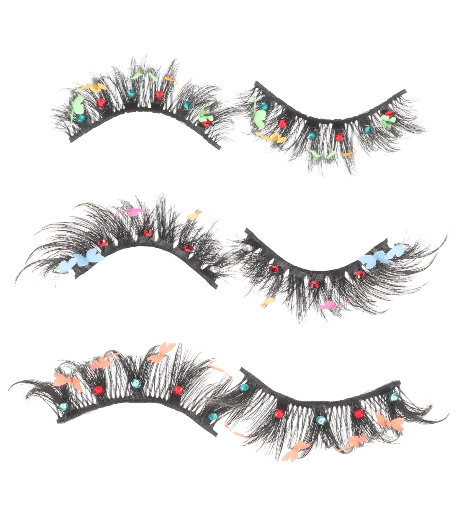 minkissy 3 Pairs False Lashes Decor Fake Eyelashes Individual False Eyelashes Wispy Eyelashes Fake Lashes Individual Fake Lashes Natural Makeup Tools for Women Slim Extend Chemical Fiber - Buy Online on GoSupps.com