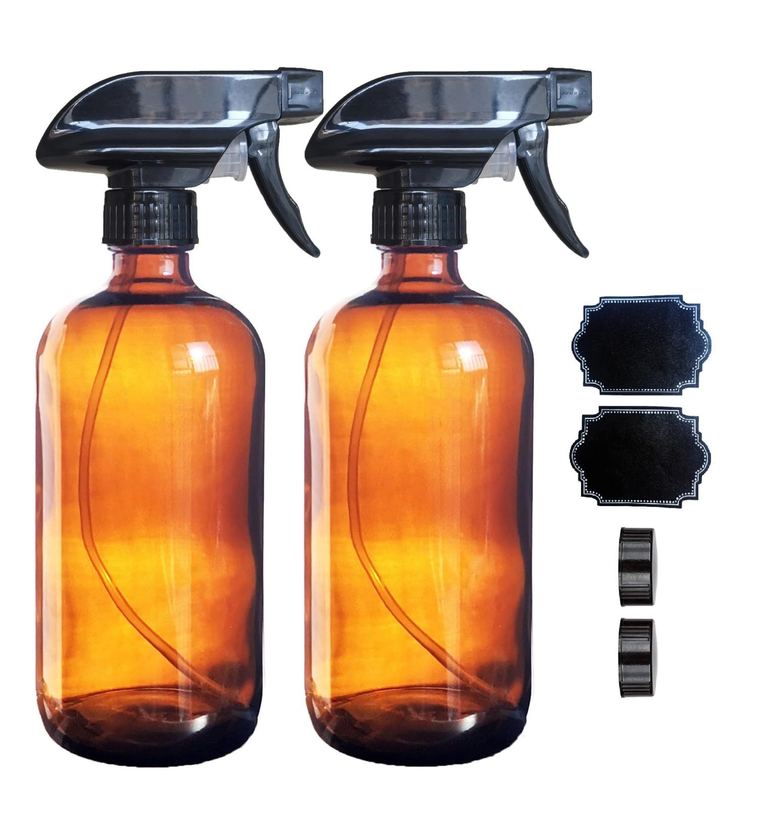 Buy N/A 2-Pack 16oz Glass Spray Bottles with Labels - Ideal for Essential Oils & Perfume - Fog & Jet Spray Triggers (500ml) - Buy Online on GoSupps.com