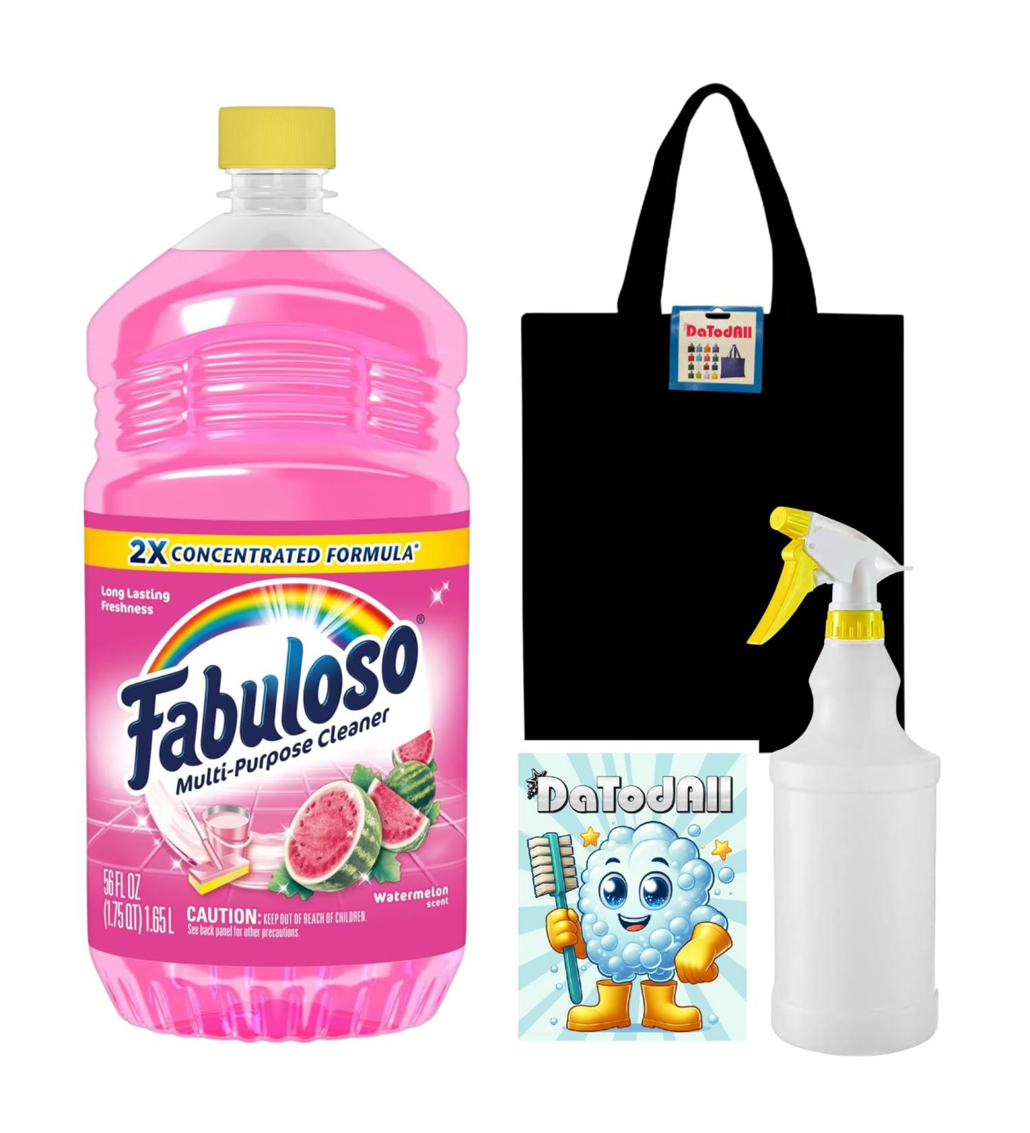 Buy Watermelon Fabuloso 2X Concentrate Cleaner Kit - Eco-Friendly Reusable Spray Bottle & Tote Bag | Fresh Organized Cleaning Products - Buy Online on GoSupps.com