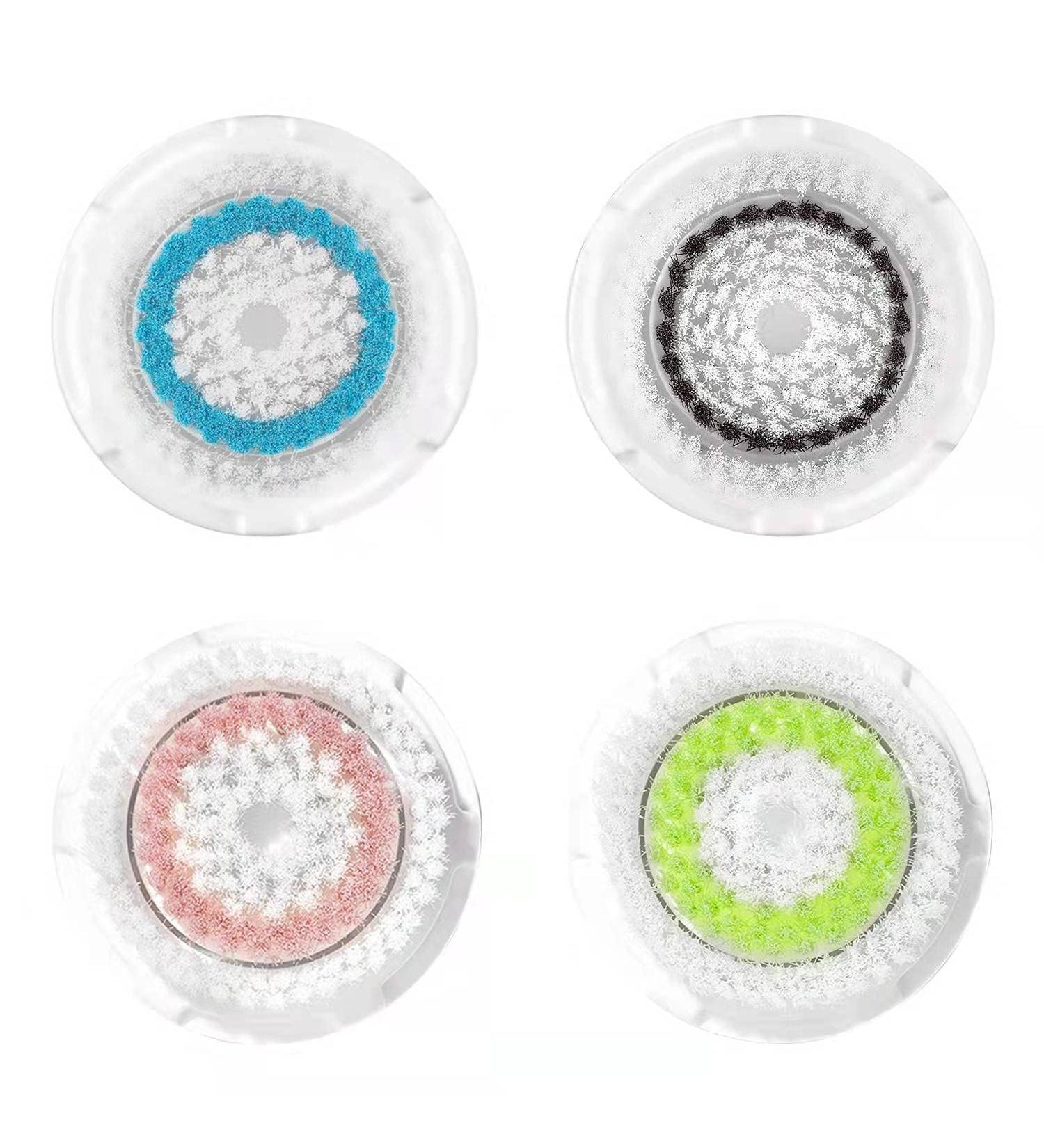 4 Pack Replacement Facial Cleansing Brush Head for Clogged & Enlarged Pores, 2 Blue & 2 Black - Buy Online on GoSupps.com