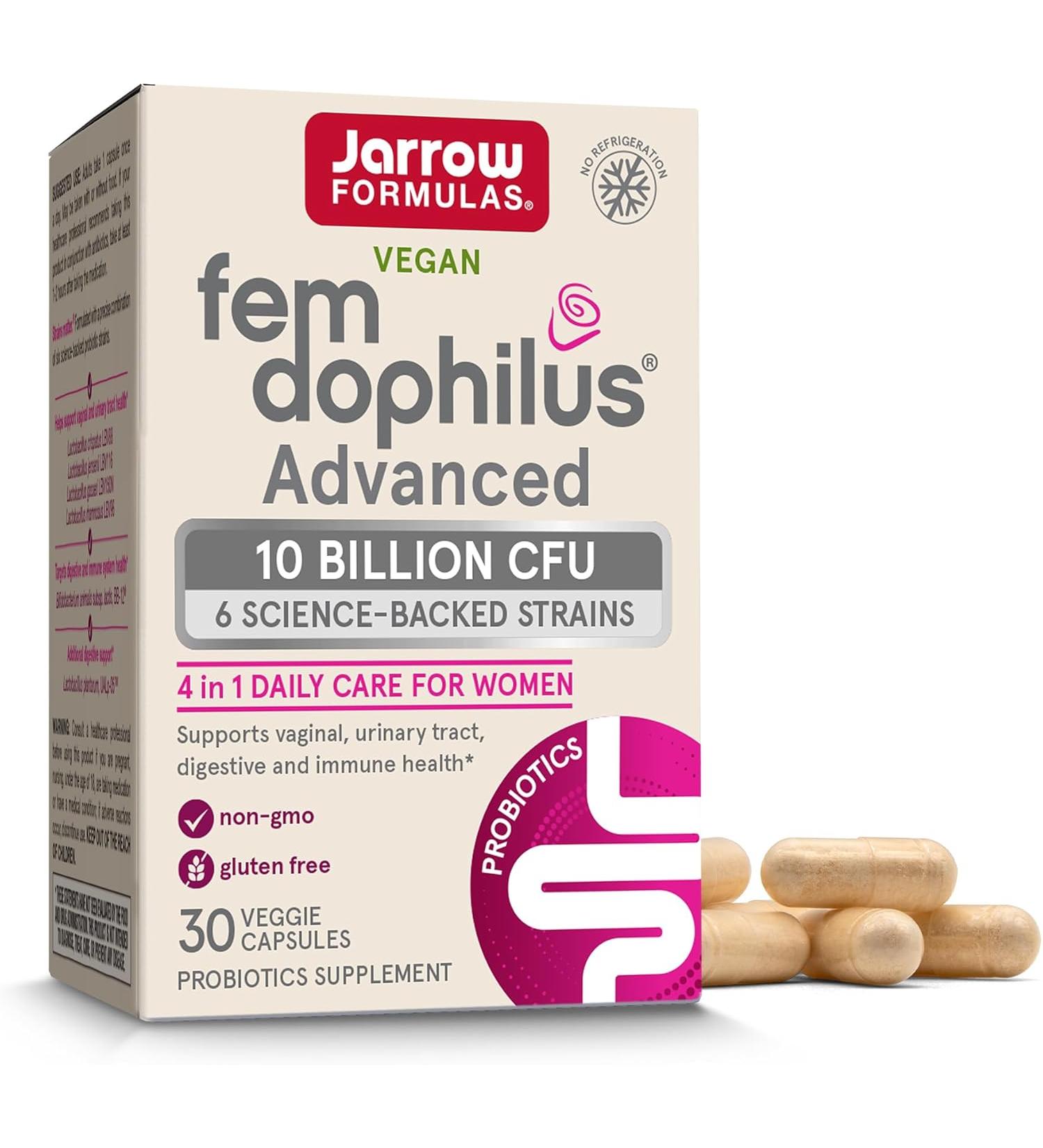 Jarrow Formulas Fem-Dophilus Advanced - 30 Veggie Capsules - Buy Online on GoSupps.com