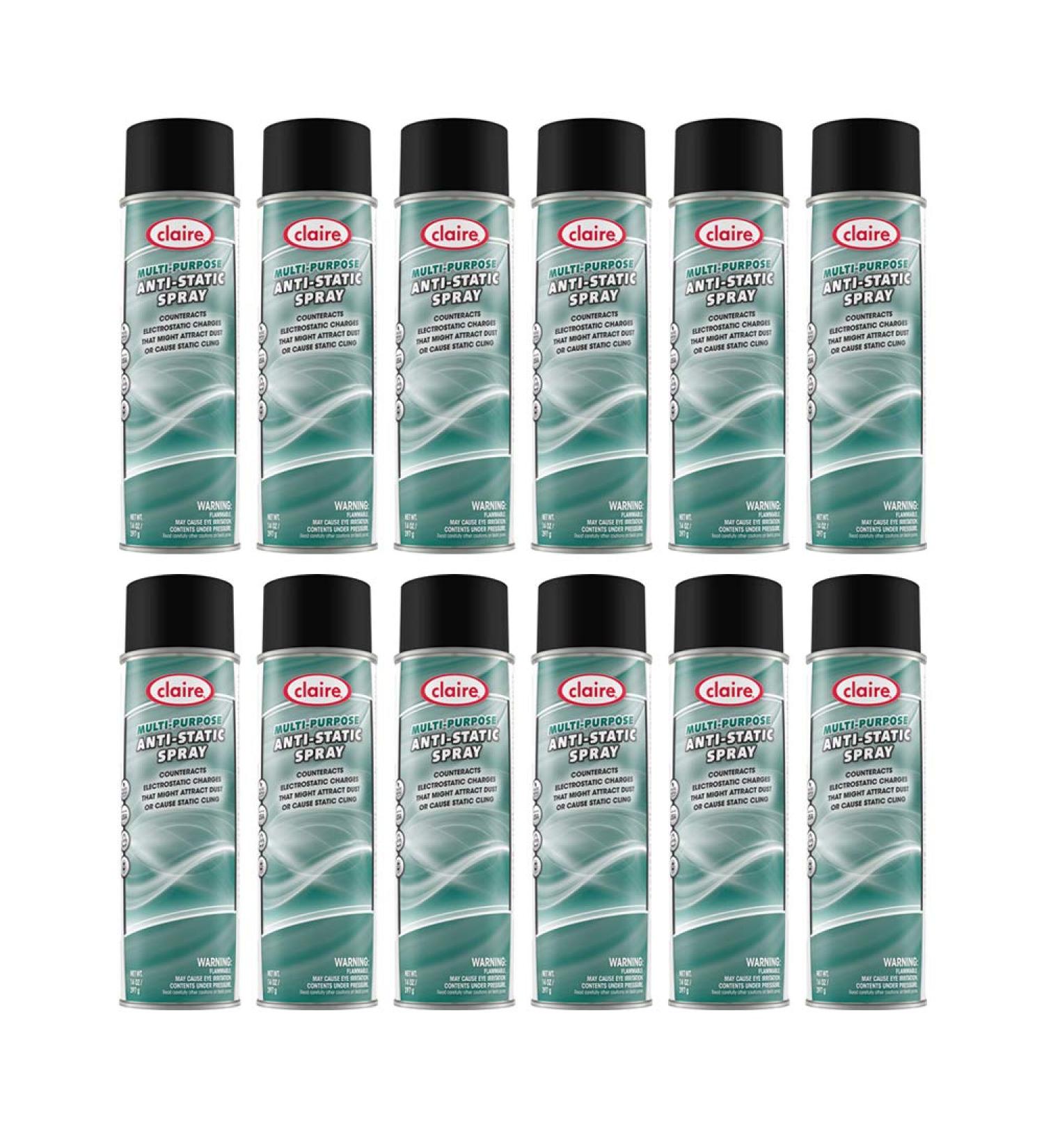 Claire CL955-12pk Multi Purpose Anti-Static Spray - 14 Oz Net Weight 12 Count | International Shipping Available - Buy Online on GoSupps.com