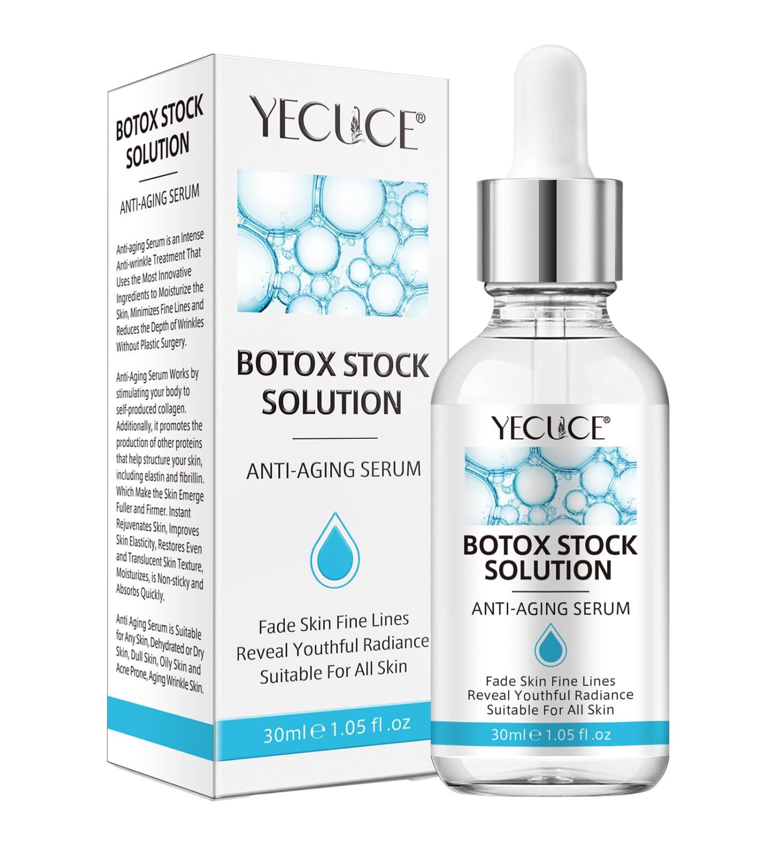 Botox Stock Solution Facial Serum - Anti-Aging & Instant Face Tightening with Vitamin C & Collagen | Reduce Wrinkles & Boost Skin Collagen - Buy Online on GoSupps.com