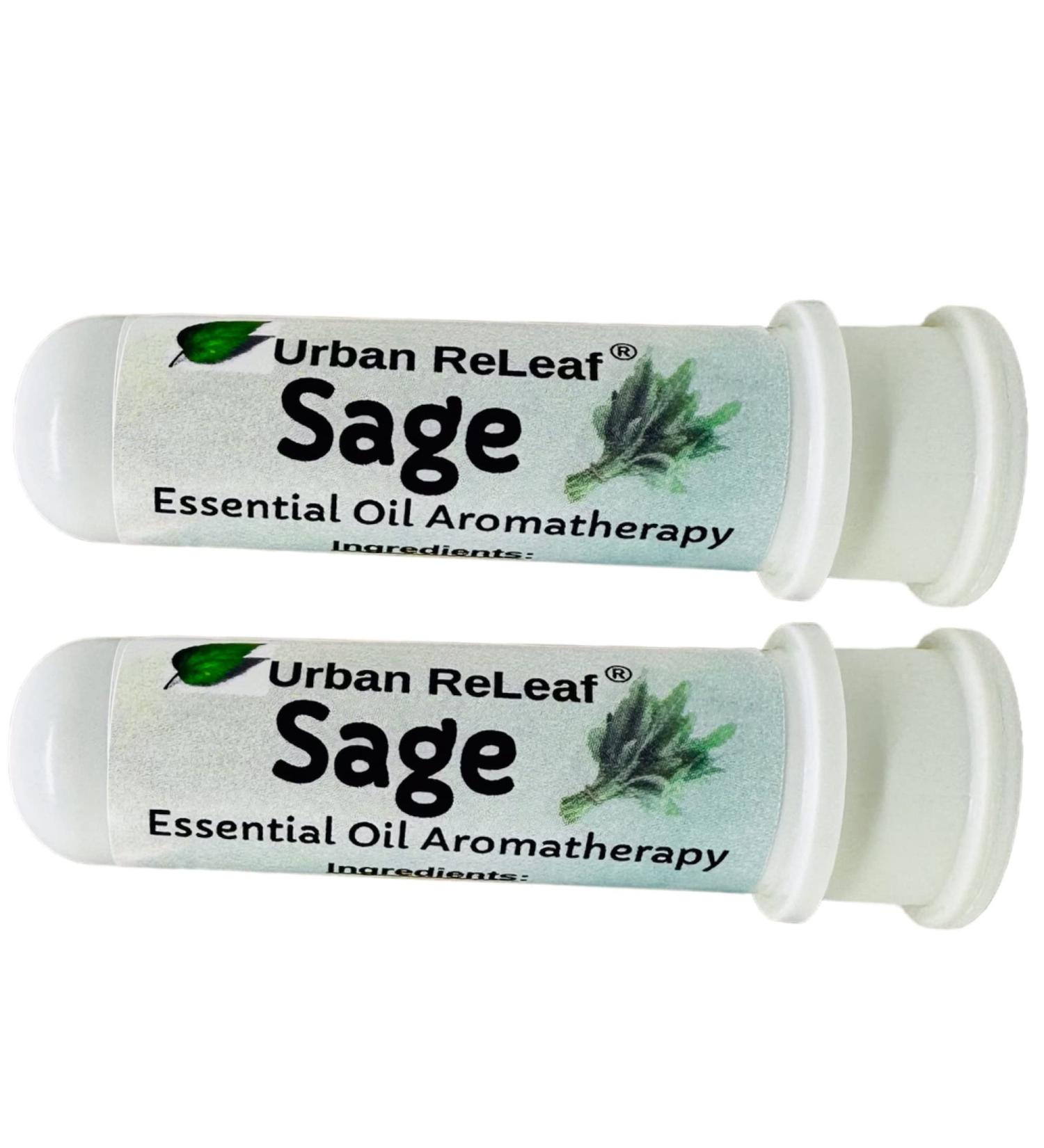 Urban ReLeaf Sage Essential Oil Inhalers Set of 2 - Pure White & Clary Sage | Alcohol-Free Made in USA Pocket Size Aromatherapy - Buy Online on GoSupps.com