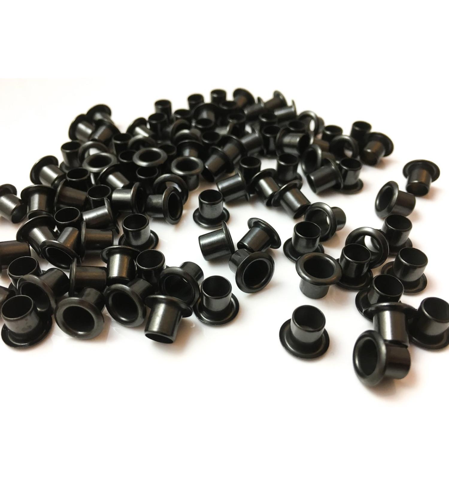 Hollow-Point Gear 8-8 1/4" Black Rivet Kydex Eyelets. Set of 100 DIY Kydex Holster Eyelets. Black Finish