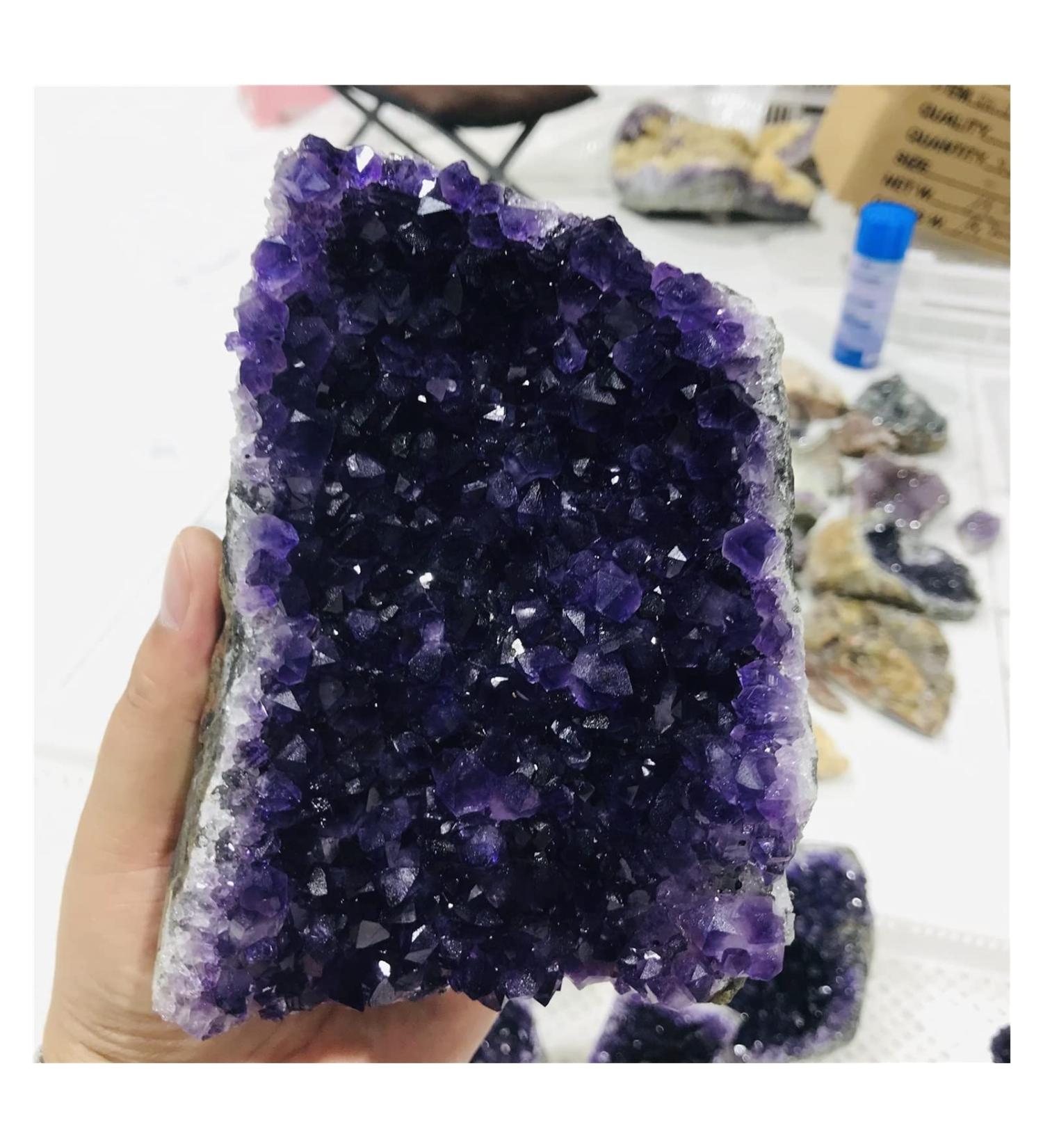 Natural Crystal Rough Natural Crystal Rough Uruguay Stone Amethyst geode Crystal Quartz Cluster Home Decor Display amethyste (Size : 900-1000g) (Size : 1500-1600g) - Buy Online on GoSupps.com