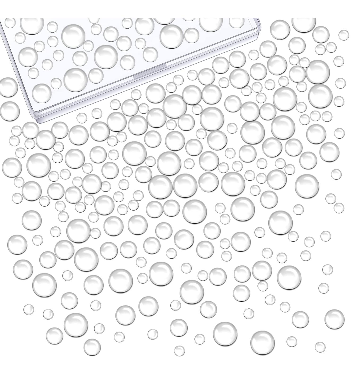 700 Clear Dewdrop Water Droplets Embellishments - Round Resin Beads for DIY Crafts - Scrapbooking Decor with Storage Box - Buy Online on GoSupps.com