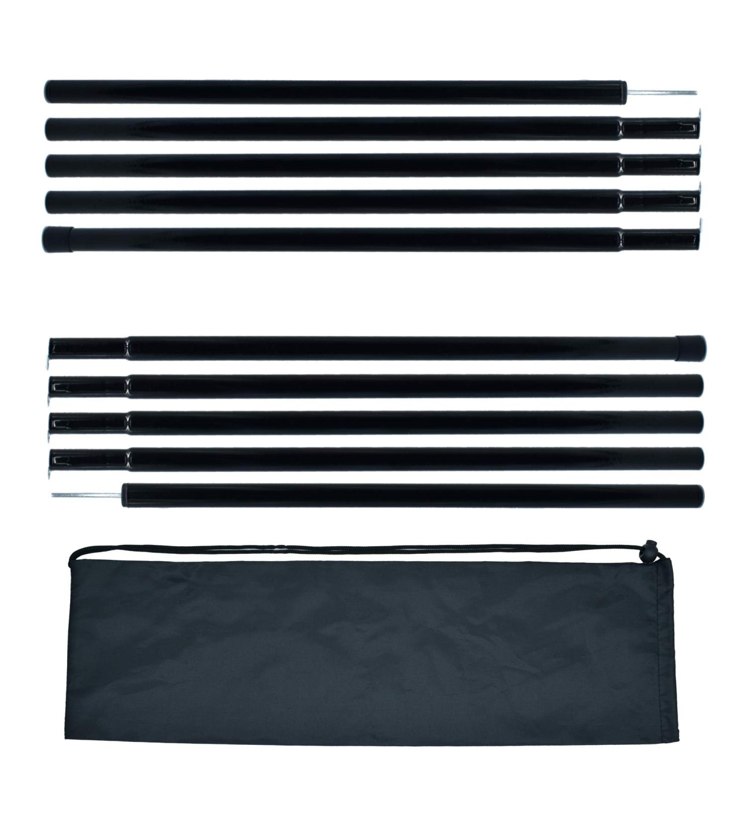Adjustable Steel Tent Poles Set of 2 - Black | Replacement Rods for Tarp Canopy Camping - Buy Online on GoSupps.com