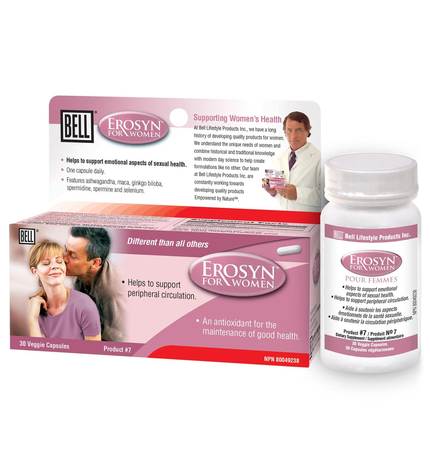 Bell Erosyn for Women |Developed to Support Emotional Aspects of Women's Sexual Health | One Capsule a Day | Made in Canada Erosyn for Women (Pack of 1) - Buy Online on GoSupps.com