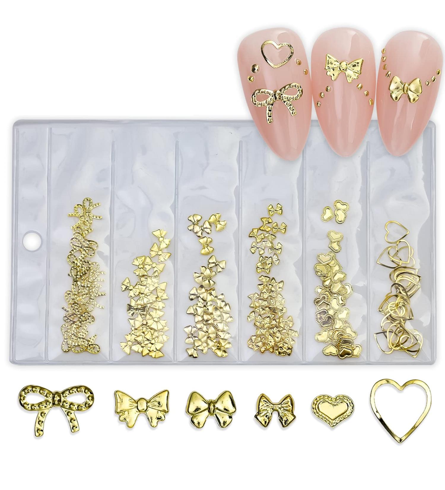 FEIlei 3D Nail Charms Heart Nail Art Studs Nail Jewelry for DIY Crafts Nail Art Decor - Buy Online on GoSupps.com