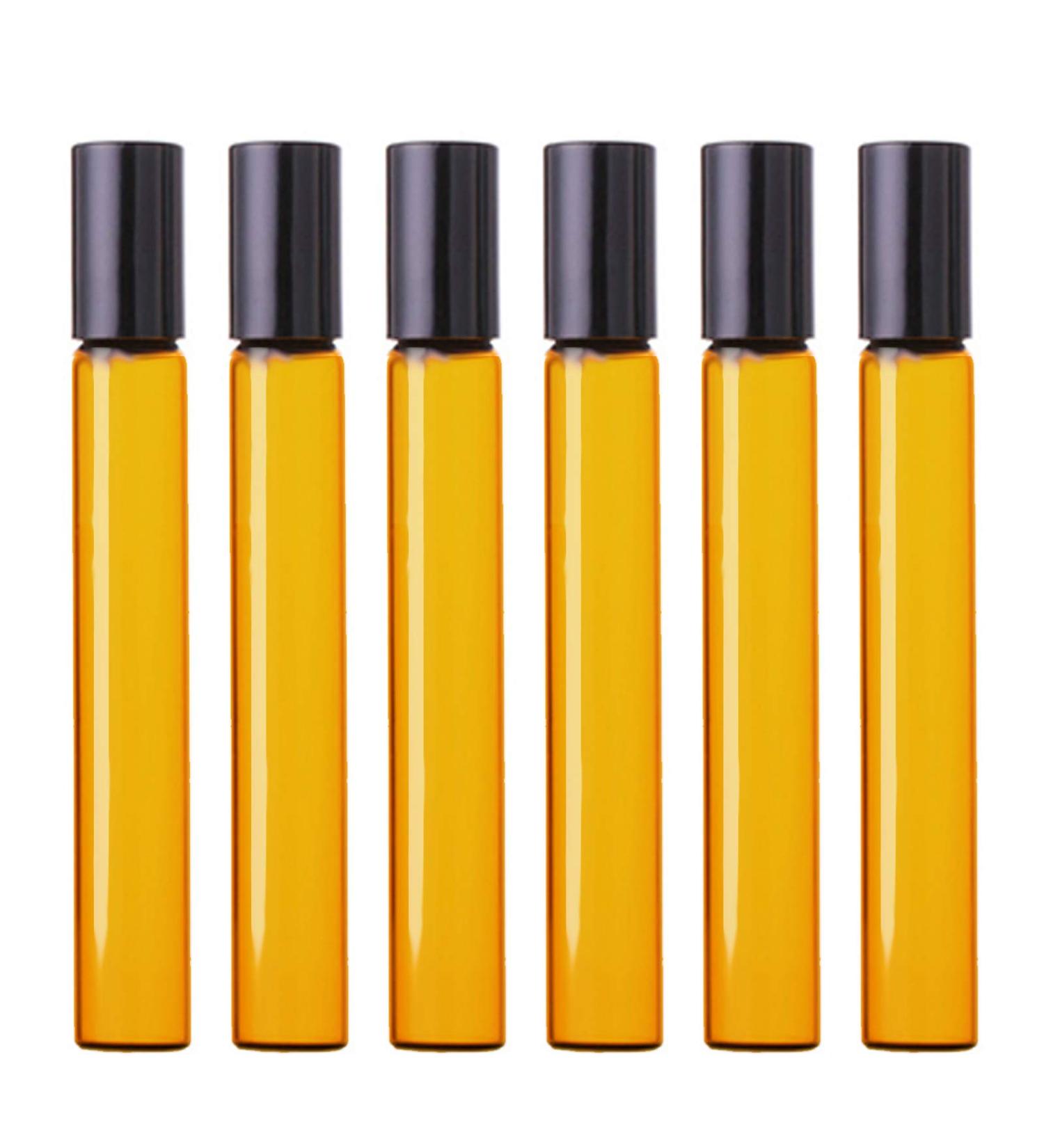6pcs 10ml Brown Glass Roll-On Bottles for Essential Oils & Perfumes | Aromatherapy Accessories - International Shipping - Buy Online on GoSupps.com
