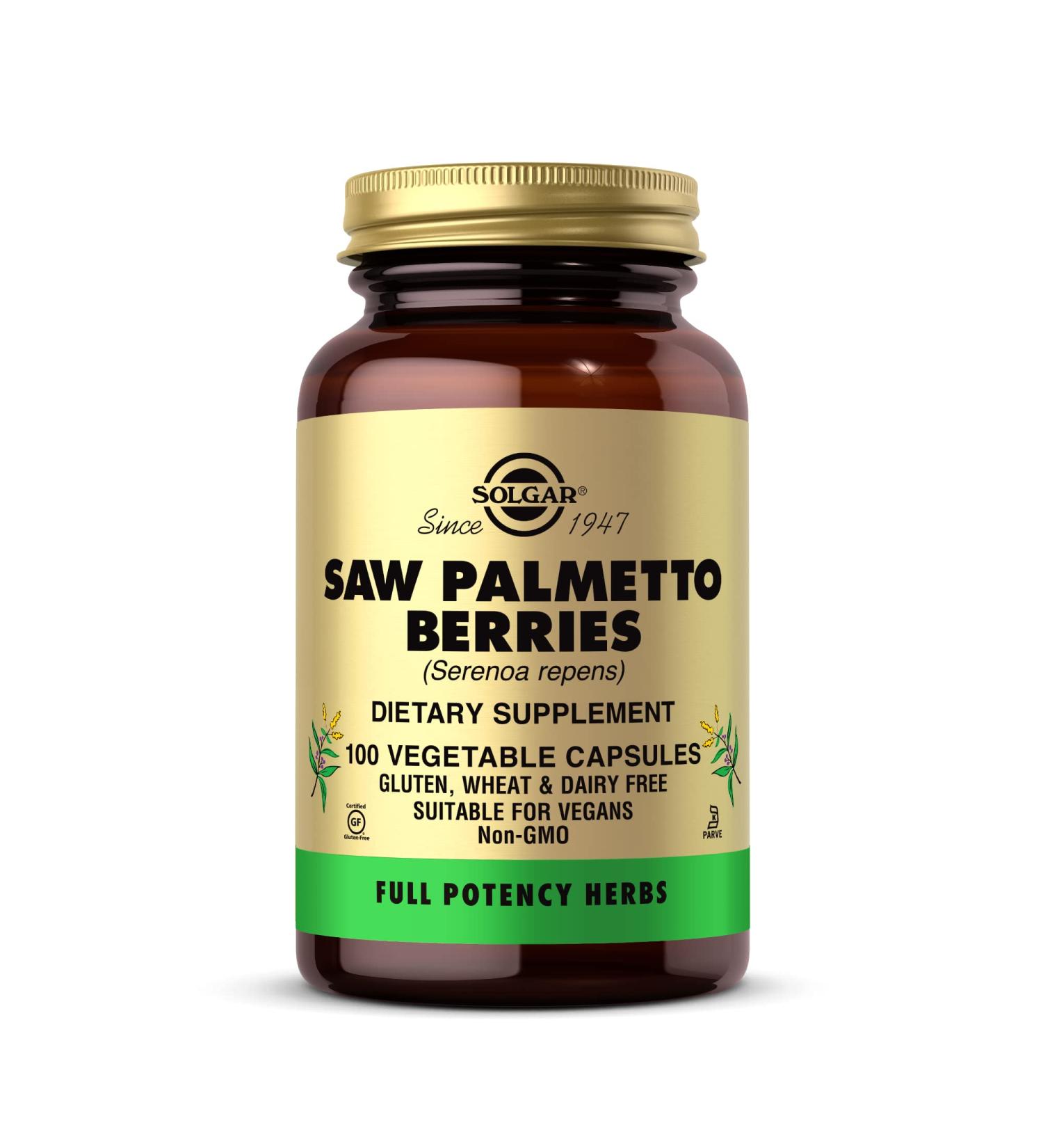Buy Solgar Saw Palmetto Berries - 100 Vegetable Capsules | Natural Supplements for Men's Health - Buy Online on GoSupps.com