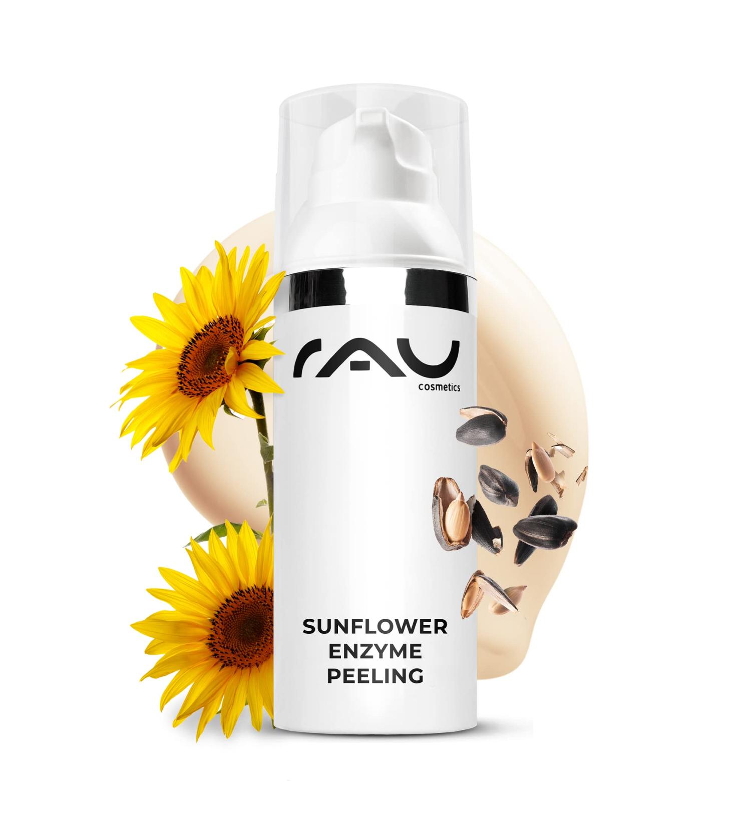 Rau Cosmetics Enzyme Peeling 50ml | Sunflower Oil Facial Cleanser with Vitamin C & E - Chemical Exfoliation - Buy Online on GoSupps.com