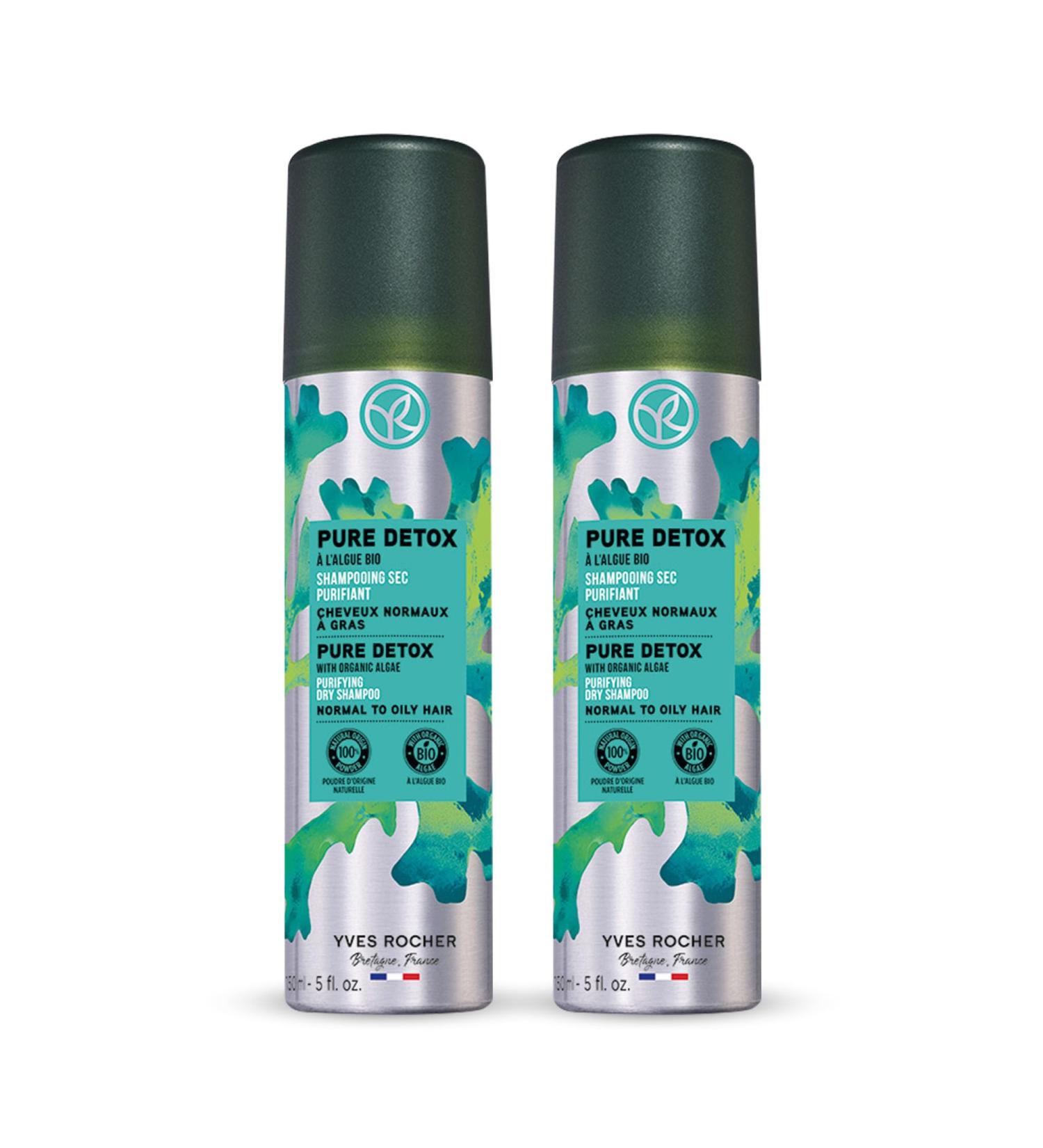 Yves Rocher Dry Shampoo Duo For Normal to Oily Hair | Invisible Powder | Restores Freshness & Volume | Silicone Free | Set of Two | Spray Bottle 150 ml each - Buy Online on GoSupps.com