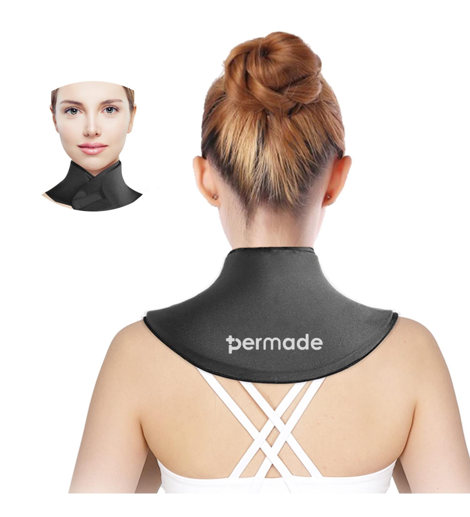 Reusable Neck & Shoulder Ice Pack - Hot & Cold Therapy Wrap for Injuries, Swelling, Bruises - Flexible Cold Compress for Muscle Pain Relief- Black - Buy Online on GoSupps.com