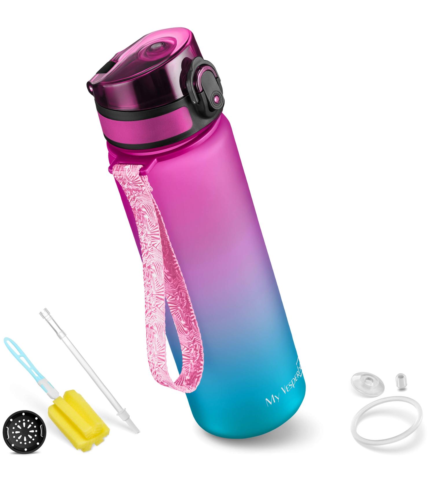 Buy My Vesperbox Minny Leak-Proof Children s Water Bottle - 350ml 500ml 750ml - BPA Free Tritan with Straw/Sieve - Perfect for Kindergarten & School - Purple/Blue - Buy Online on GoSupps.com