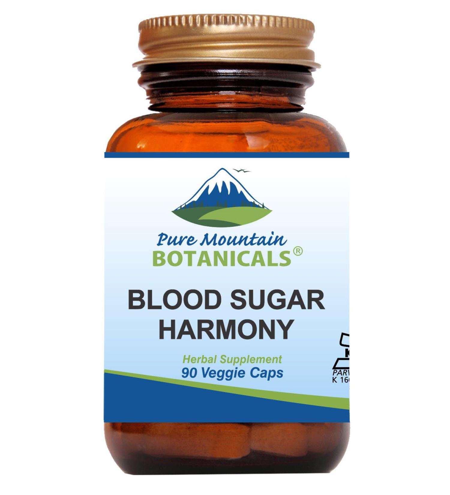 Blood Sugar Harmony Capsules with Organic Cinnamon, Nopal Cactus & Gymnema Herb - 60 Kosher Capsules by Pure Mountain Botanicals - Buy Online on GoSupps.com