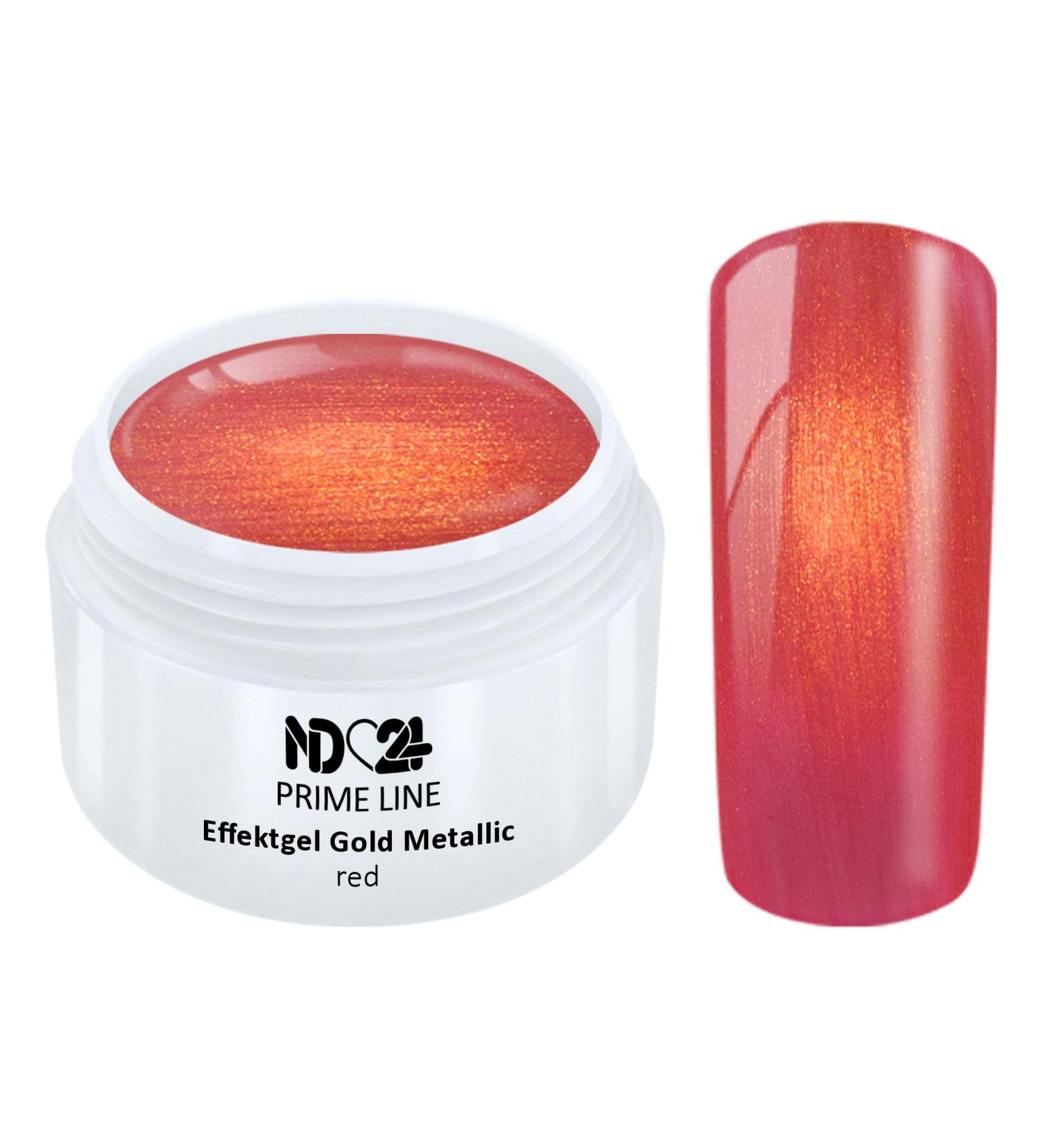 Prime Line - Uv Led Gel Gold Metallic Red Rot Finish - Made in Germany - 5ml