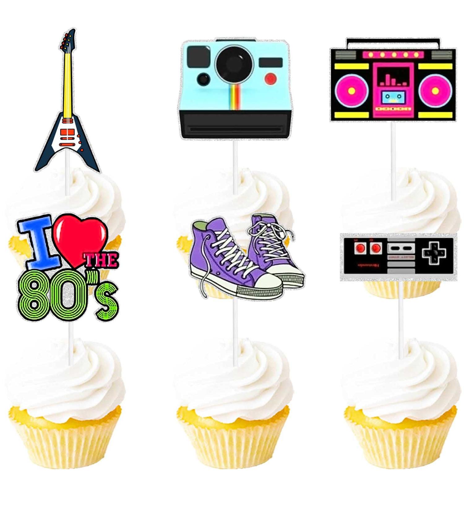 S-Cp-0062 Ice Cream Fruit Dessert Cupcake Topper Colorful Glitter Happy Birthday Sensory Pop Game Theme Decor Supplies Baby Shower Boys Girls Birthday Party Decorations - Buy Online on GoSupps.com