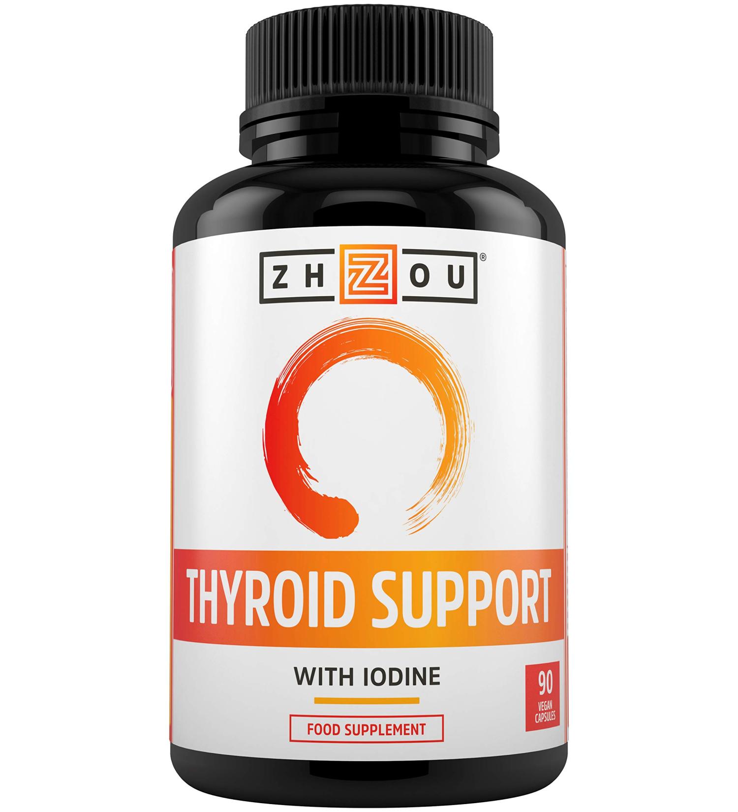 Thyroid Support Complex with Iodine, Magnesium, B12 & Ashwagandha - Reduce Fatigue - 90 Vegan Capsules - Buy Online on GoSupps.com