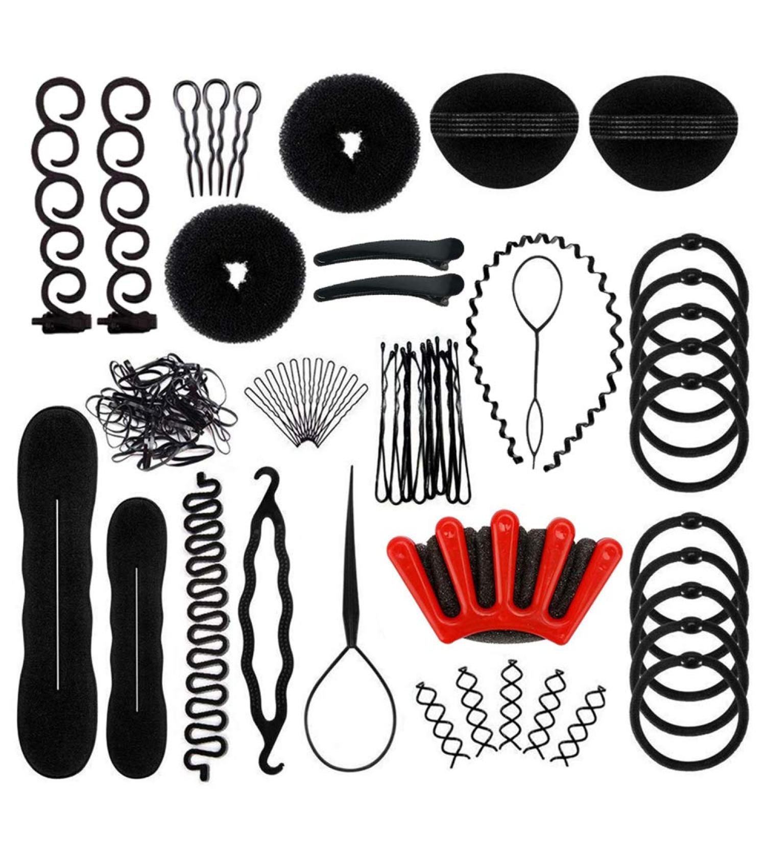 27pcs Hair Styling Accessories Kit - Bun Maker Braiding Aid Clips & Hair Ties for Women & Girls - Perfect Hairstyles for Any Occasion - Buy Online on GoSupps.com