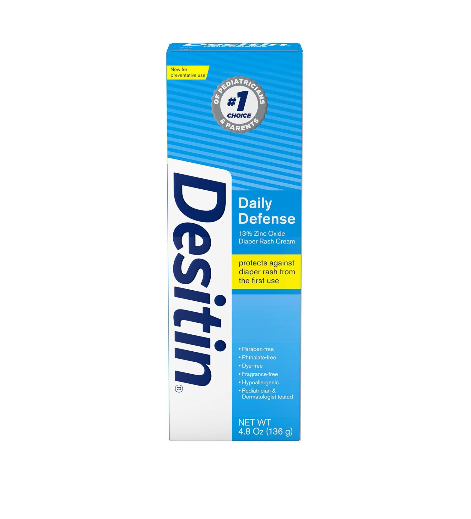 Desitin Daily Defense Baby Diaper Rash Cream with Zinc Oxide - Treat, Relieve & Prevent Rash - Hypoallergenic, Paraben-Free - 4.8 oz - Buy Online on GoSupps.com