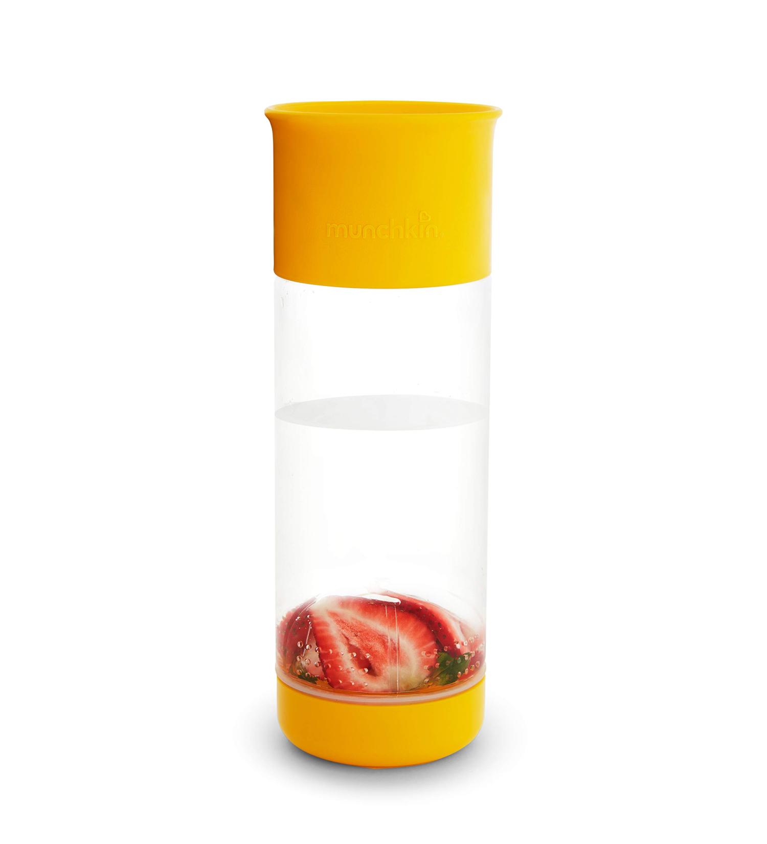 Munchkin Miracle 360 Fruit Infuser Water Bottle 20oz Yellow - Hydration on the Go - Buy Online on GoSupps.com