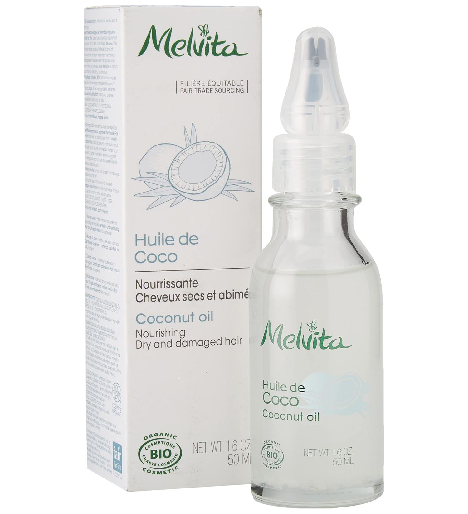 Melvita Organic Coconut Oil for Dry & Damaged Hair | 100% Natural & Vegan | Bio-Certified | 50ml - Buy Online on GoSupps.com