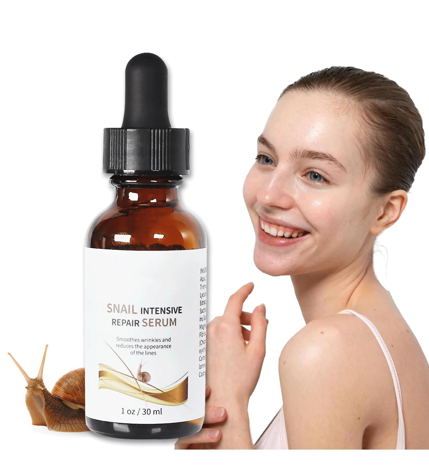 Snail Intensive Repair Serum Snail Mucin Essence Anti Wrinkle Collagen Serum Lifting & Anti Wrinkle Hydrating Face Serum Anti-aging Serum for Woman/Man Reduce Fine Lines Moisturiser - Buy Online on GoSupps.com