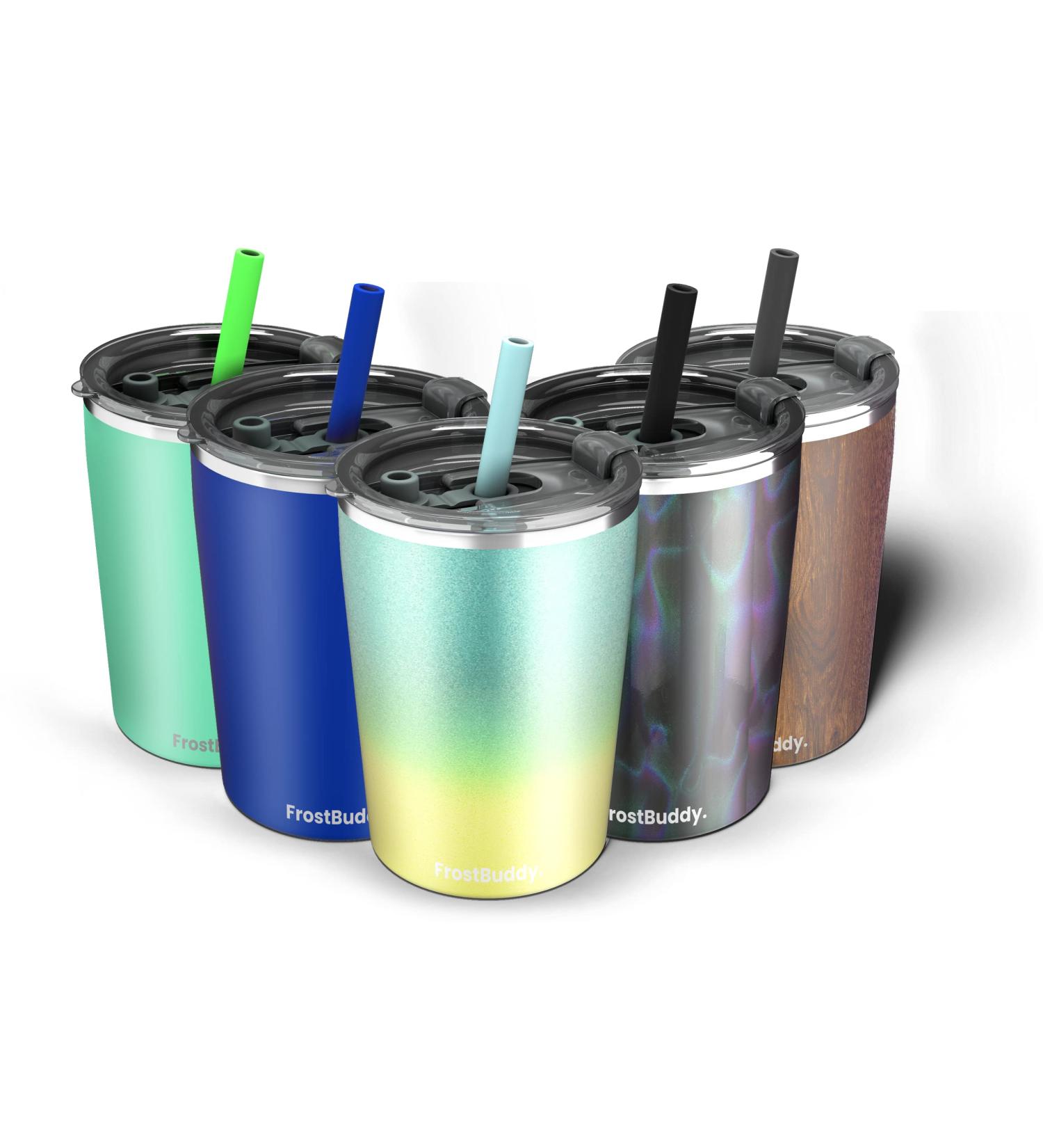 Frostbuddy 8oz Kids Tumbler: Spill-Proof Lid, Silicone Straw | Insulated Stainless Steel Cup for Toddlers - Beach Theme - Buy Online on GoSupps.com
