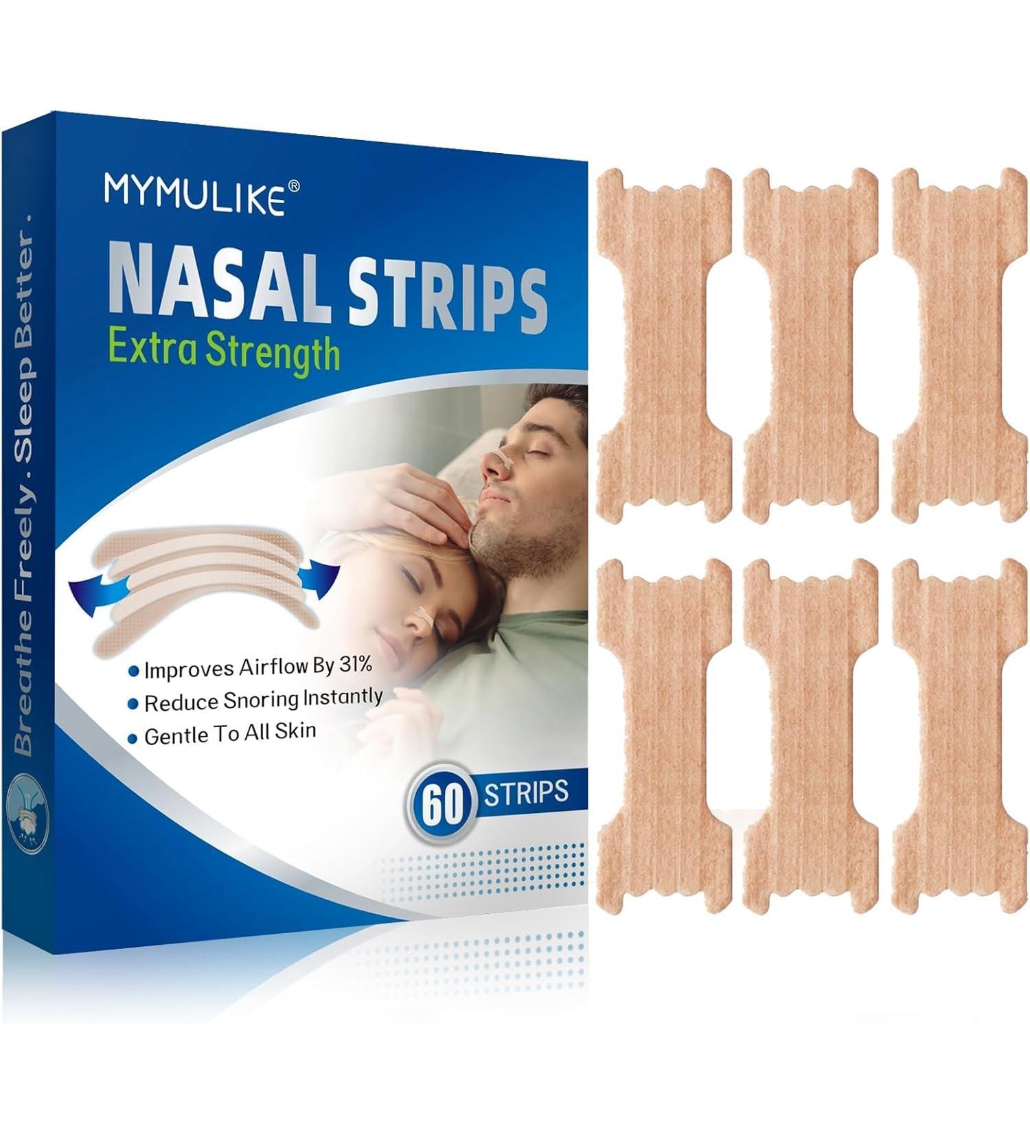 60 Count MYMULIKE Anti Snoring Nasal Strips Nasal Strips to Stop Snoring Instantly Relieves Nasal Congestion Nasal Strips Anti-Snoring Aid for Fast Relief (Hautfarbe) - Buy Online on GoSupps.com