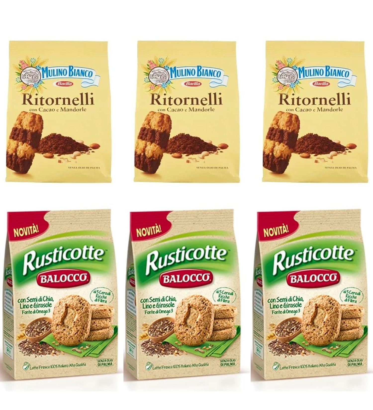 Mulino Bianco 3 biscuits Mulino Bianco Ritornelli 700 g cookies + 3 biscuits Balocco Rusticotte Biscotti Integrali ai 5 cereals in cork complete with 5 cereals 700 g
