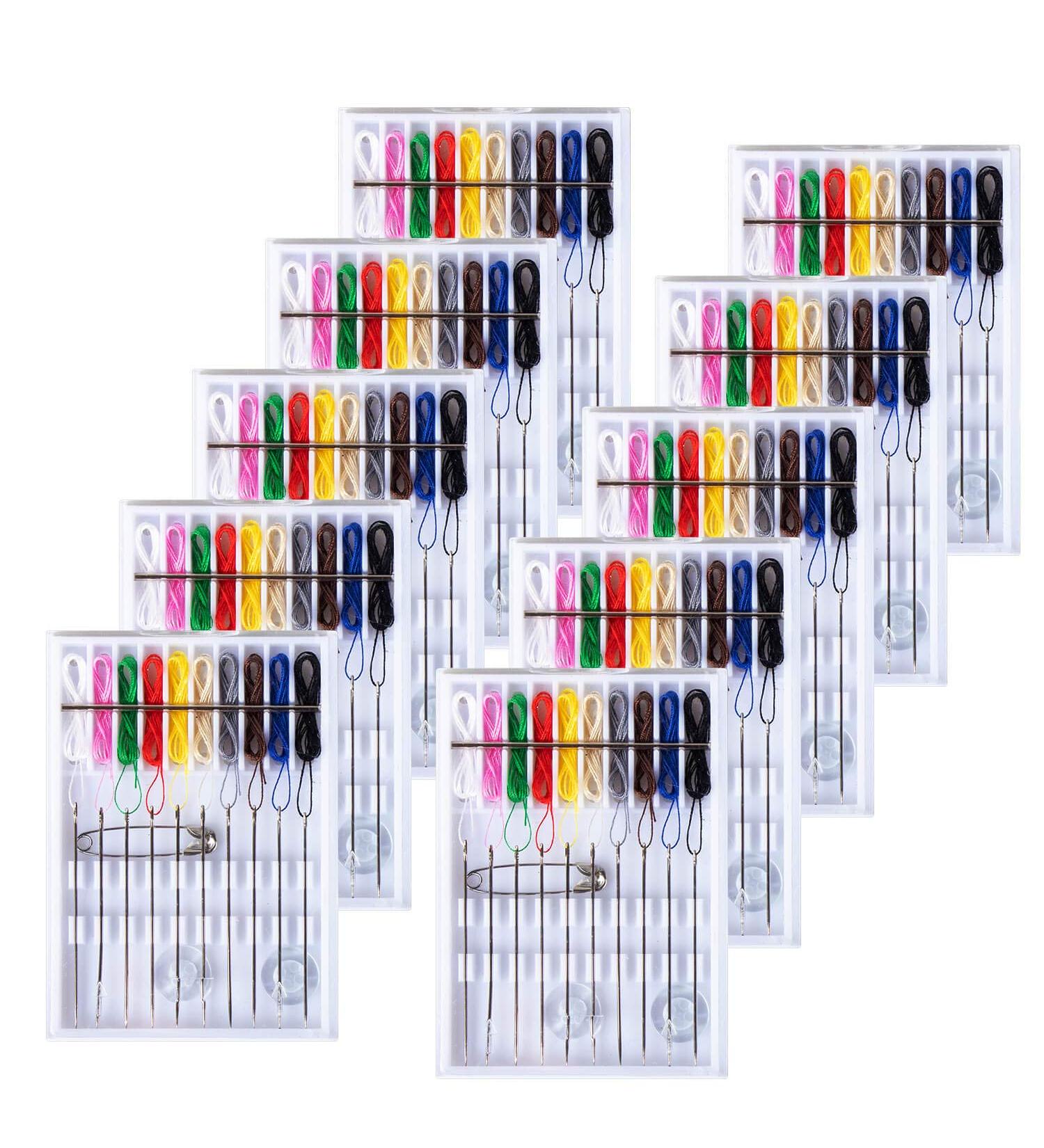 SoFire 10 Boxes Pre Threaded Needle Sewing Kit for Home and Travel - 100 Pieces in Total - Buy Online on GoSupps.com