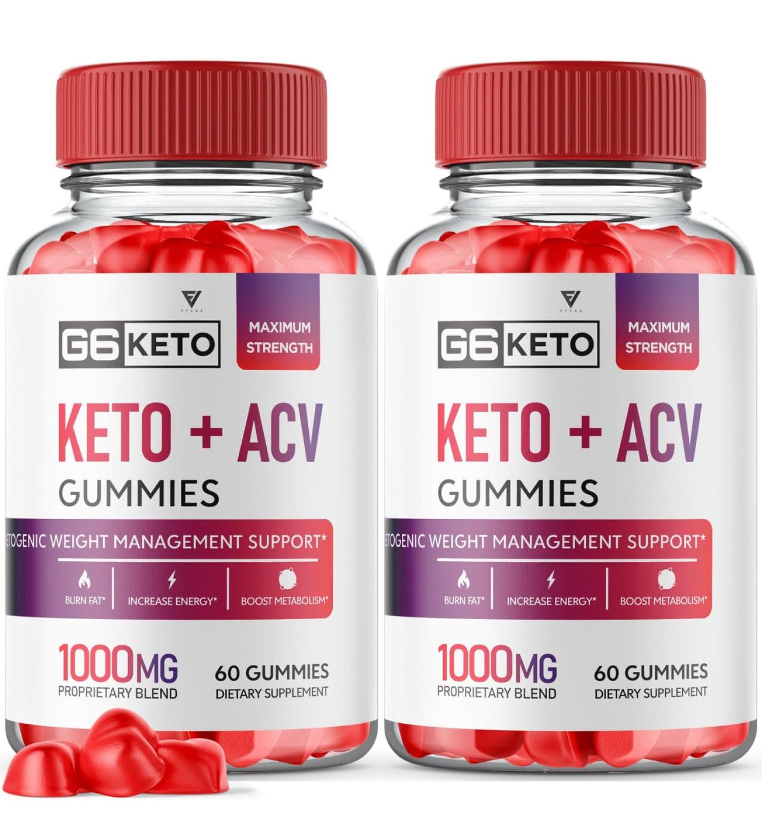 2 Pack G6 Keto ACV Gummies for Advanced Weight Loss | 120 Gummies, Apple Cider Vinegar Supplement - Oprah Winfrey Approved | G6Keto + ACV Gomitas Folate | 120 Servings - Buy Online on GoSupps.com