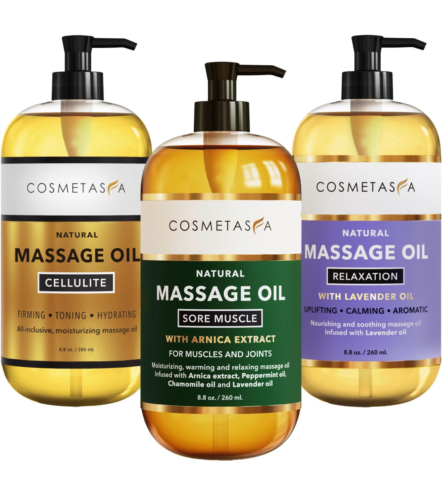 Cosmetasa Lavender Massage Oil for Cellulite & Sore Muscles - Relaxation & Relief | International Shipping - Buy Online on GoSupps.com
