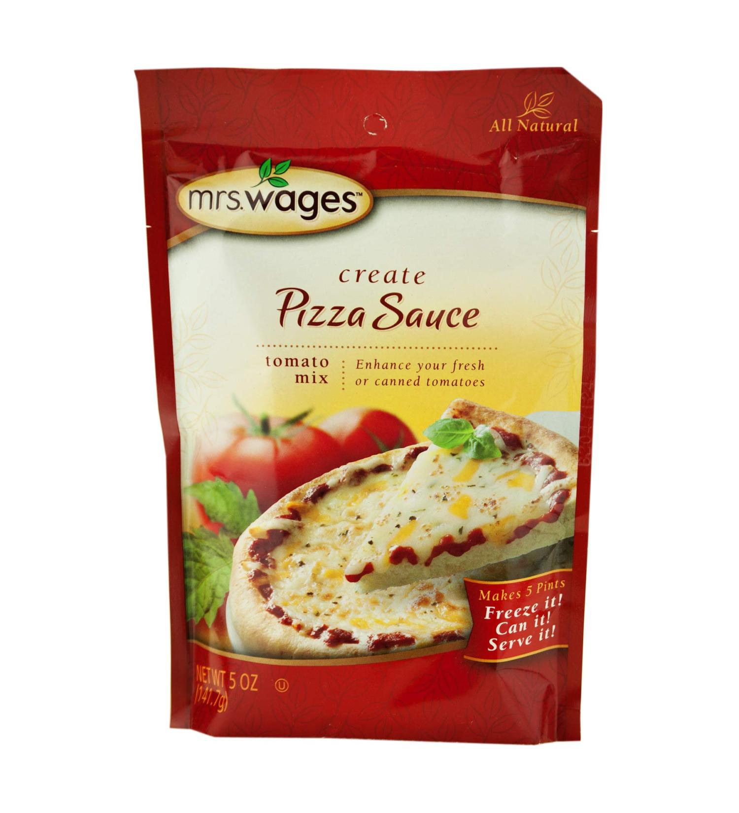 Mrs. Wages Create Your Own Pizza Sauce Mix in 5 oz. Packets (4 Packets) Pizza 5 Ounce (Pack of 4)