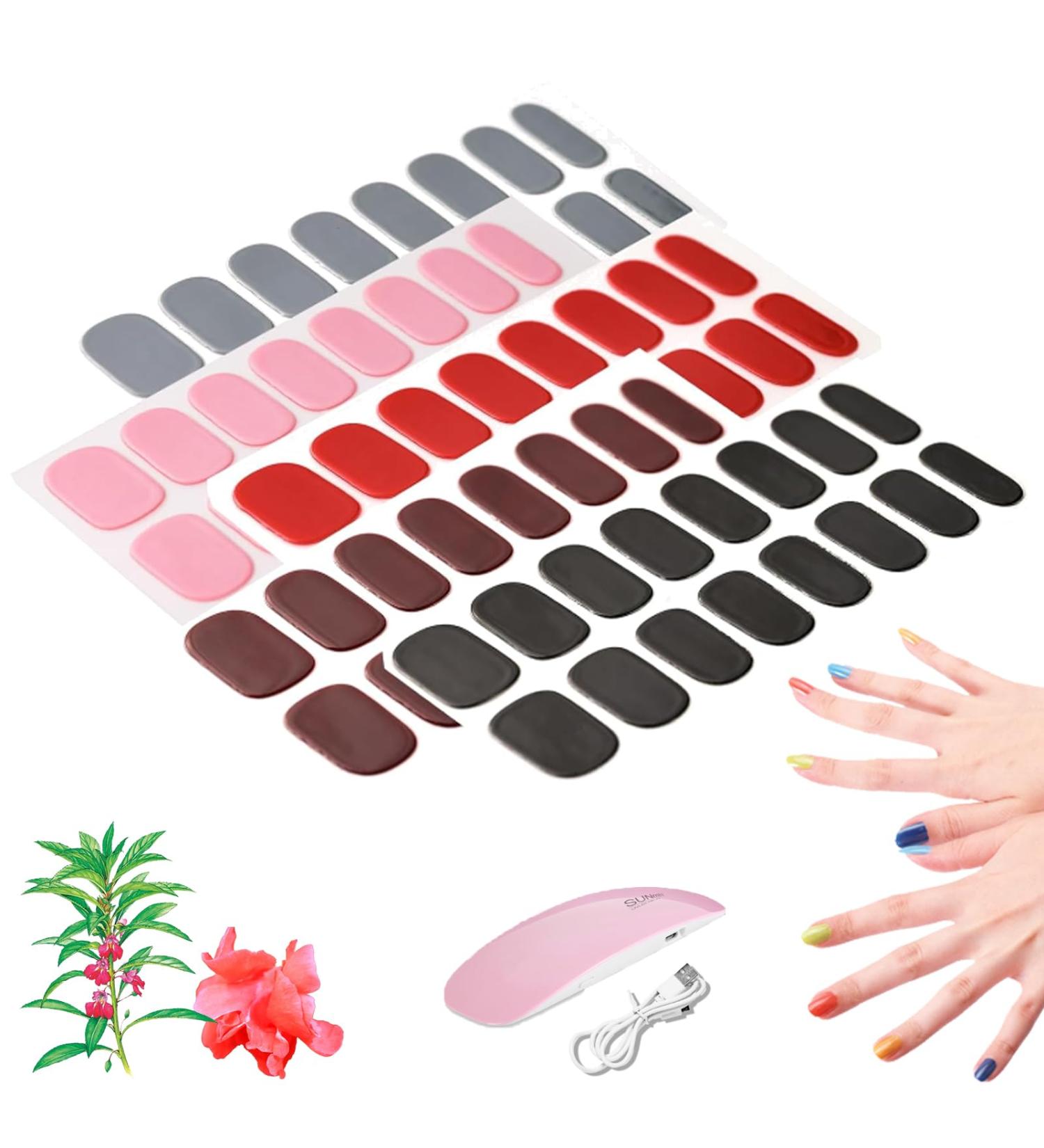 Avlpjno Sarafine Nail Strips Glam Gelz Nail Sticker Sarafine Nail Strips Kit Sarafine Starter Kit Gel Nail Strips Classic French Easy to Apply & Remove (C) - Buy Online on GoSupps.com